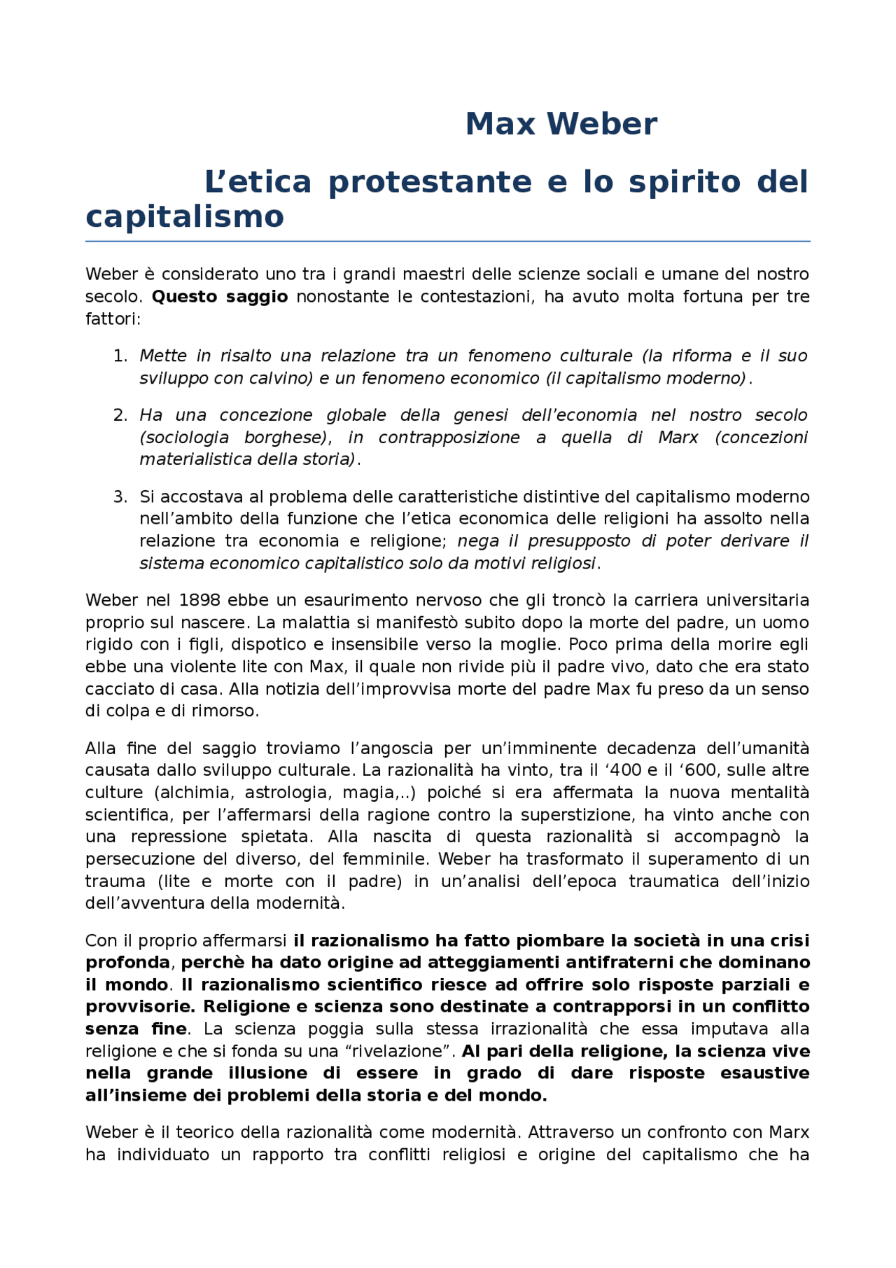 etica protestante e lo spirito del capitalismo