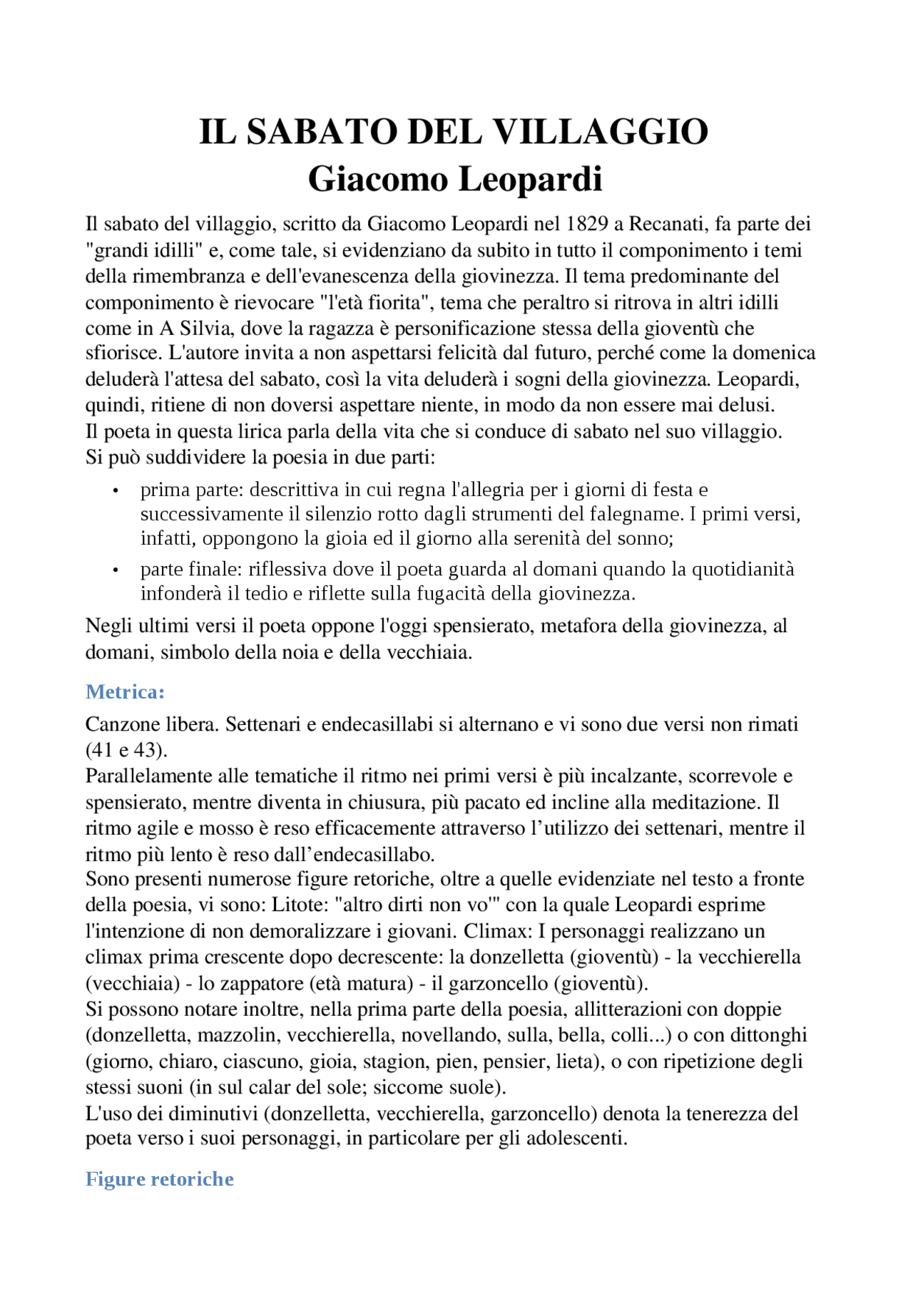Il Sabato Del Villaggio Docsity Il Sabato Del Villaggio Docsity