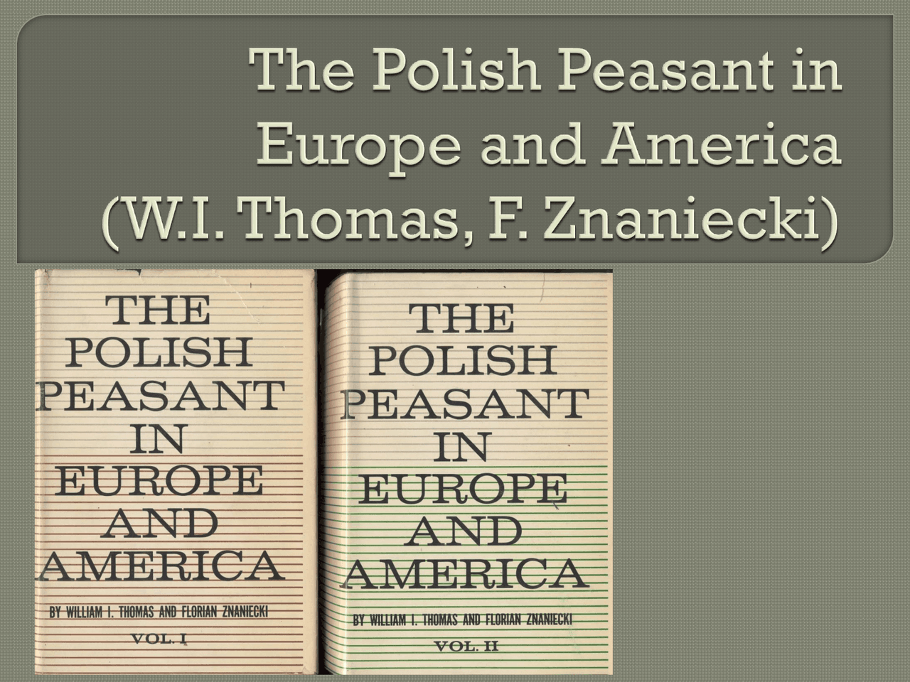 Il Contadino Polacco In Europa E In America