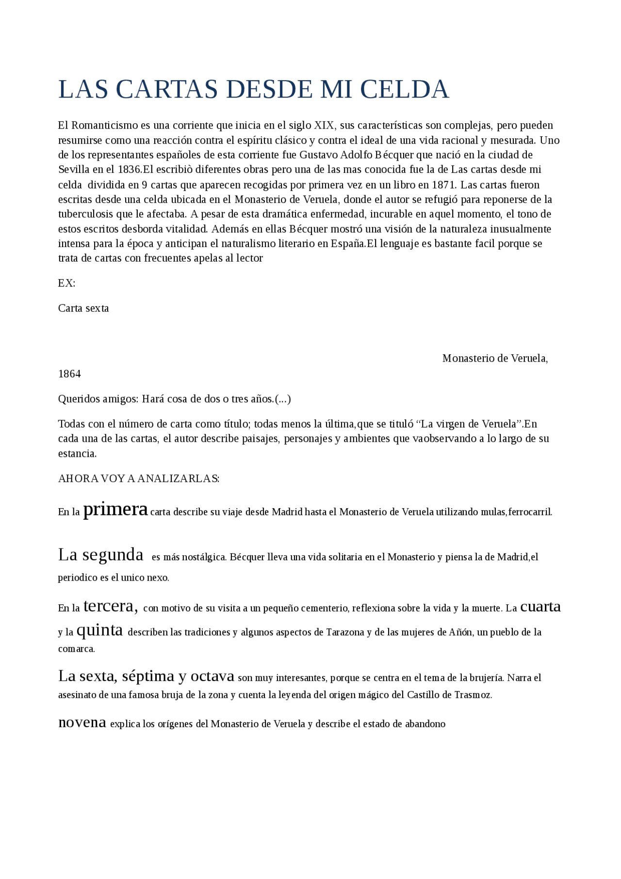 Las Cartas Desde Mi Celda Docsity