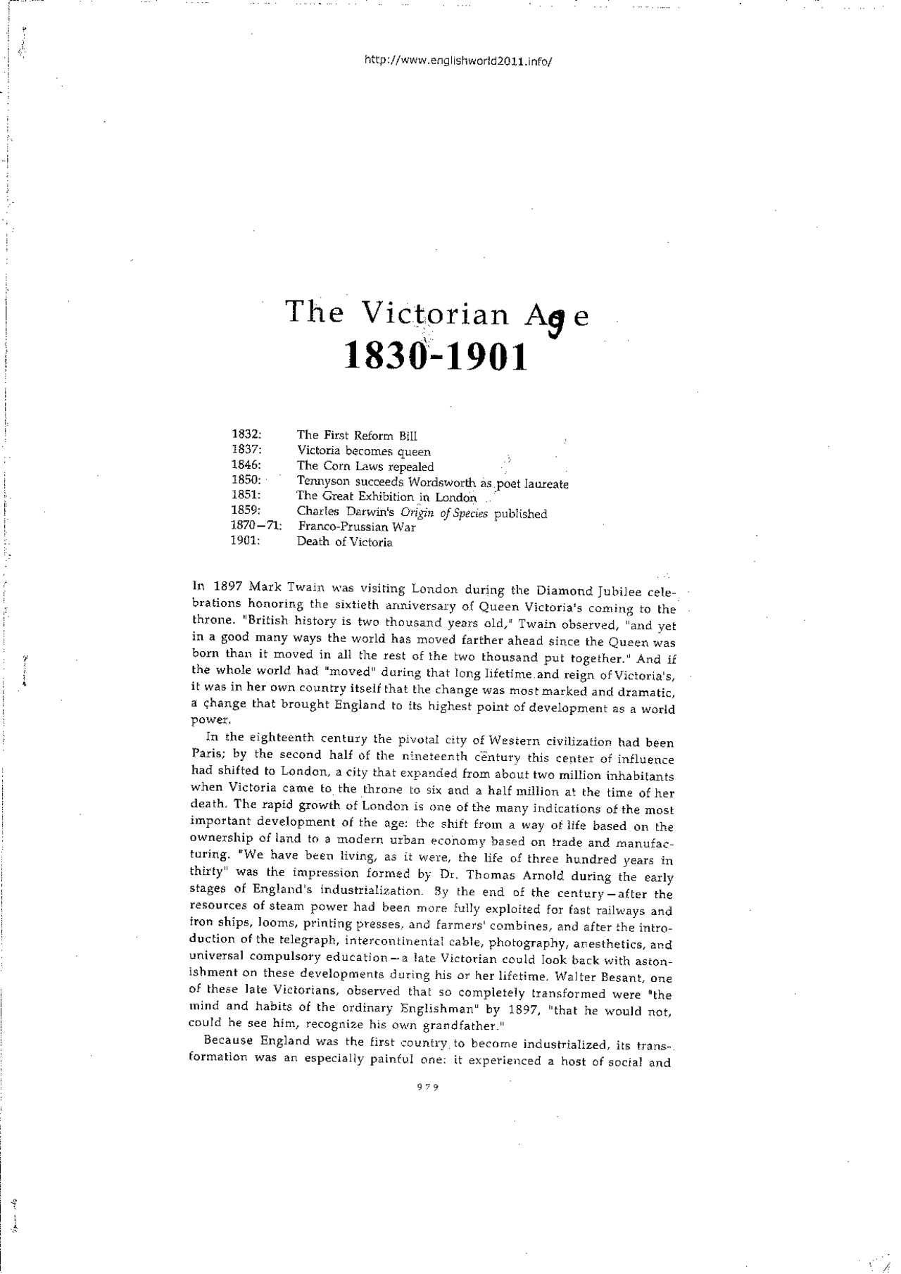 The Victorian Age English Literature Docsity