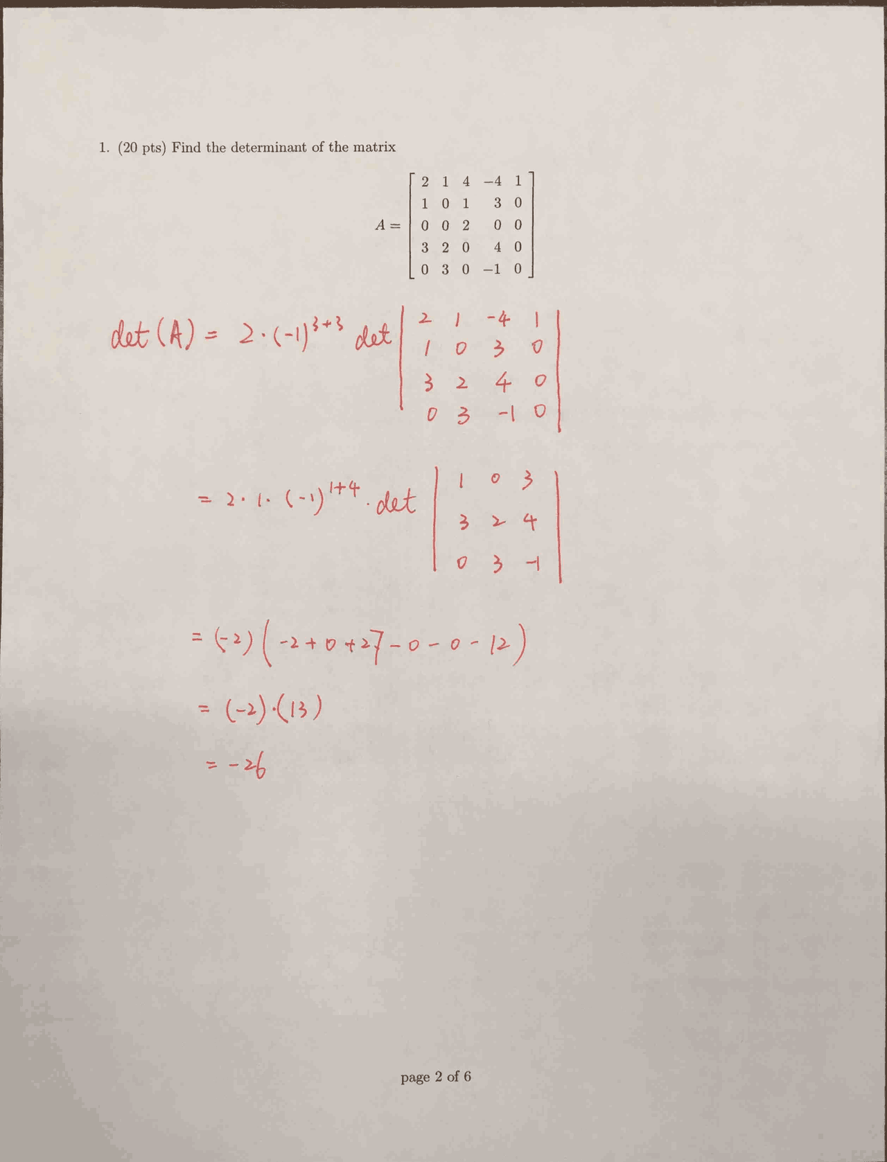 Solutions to Exam 2 - Introduction to Linear Algebra | MA 3113 | Exams ...