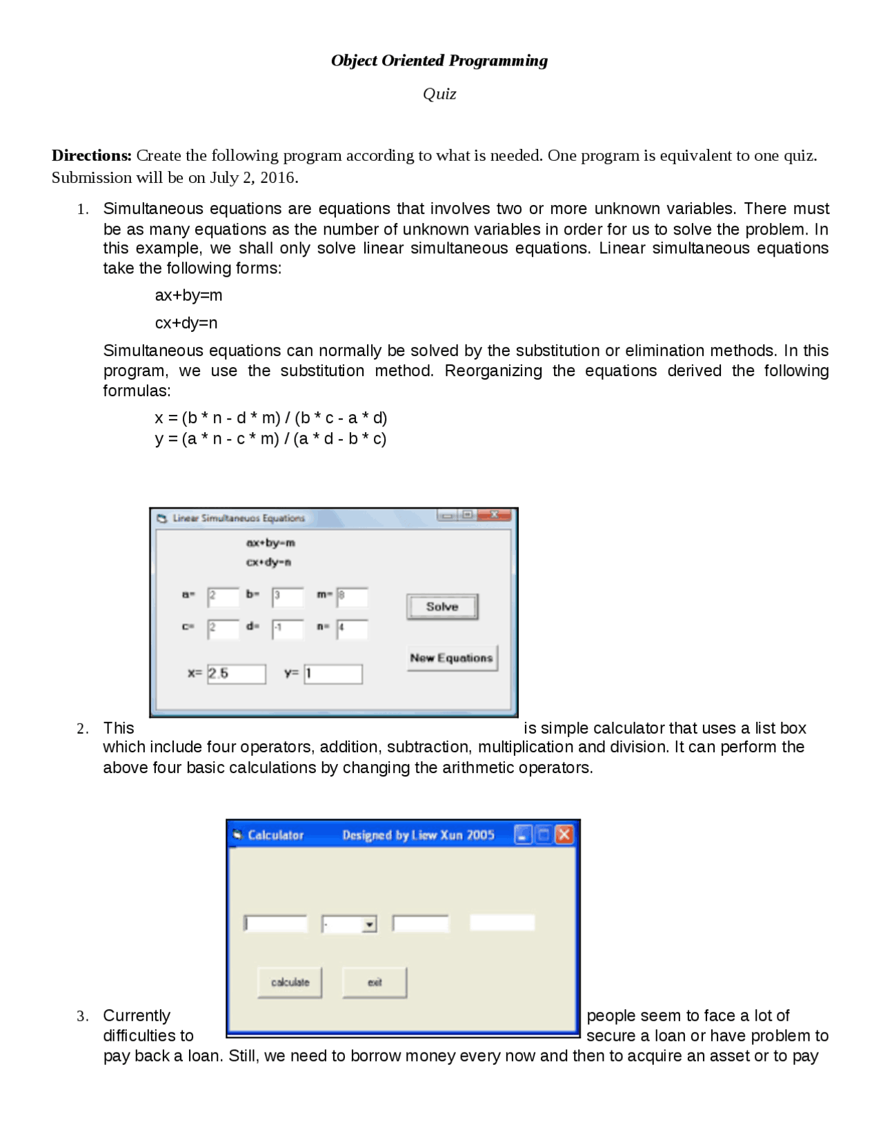 Object-Oriented-Programming - Docsity