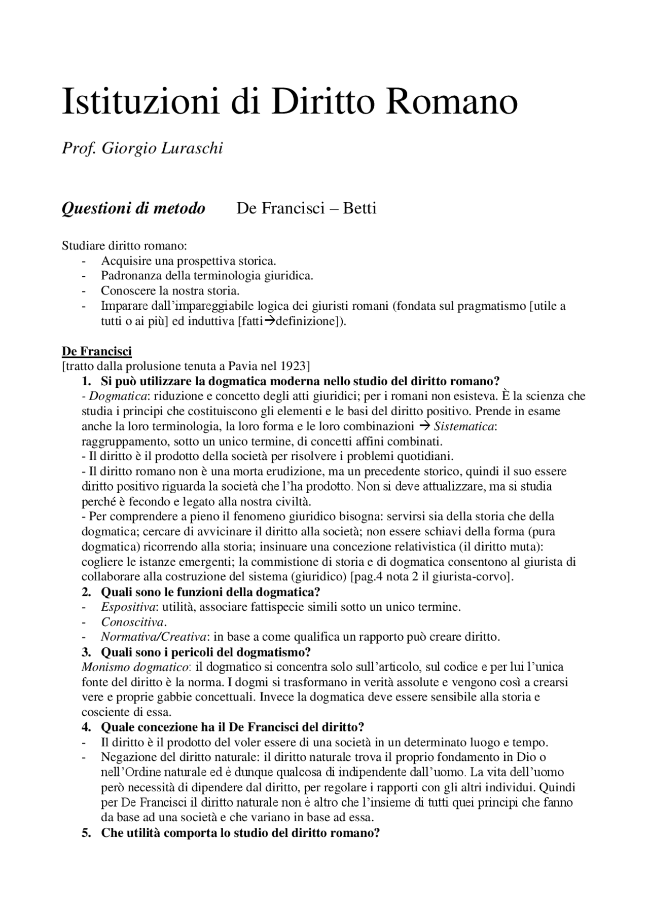 Istituzioni di Diritto Romano | Sintesi del corso di ...