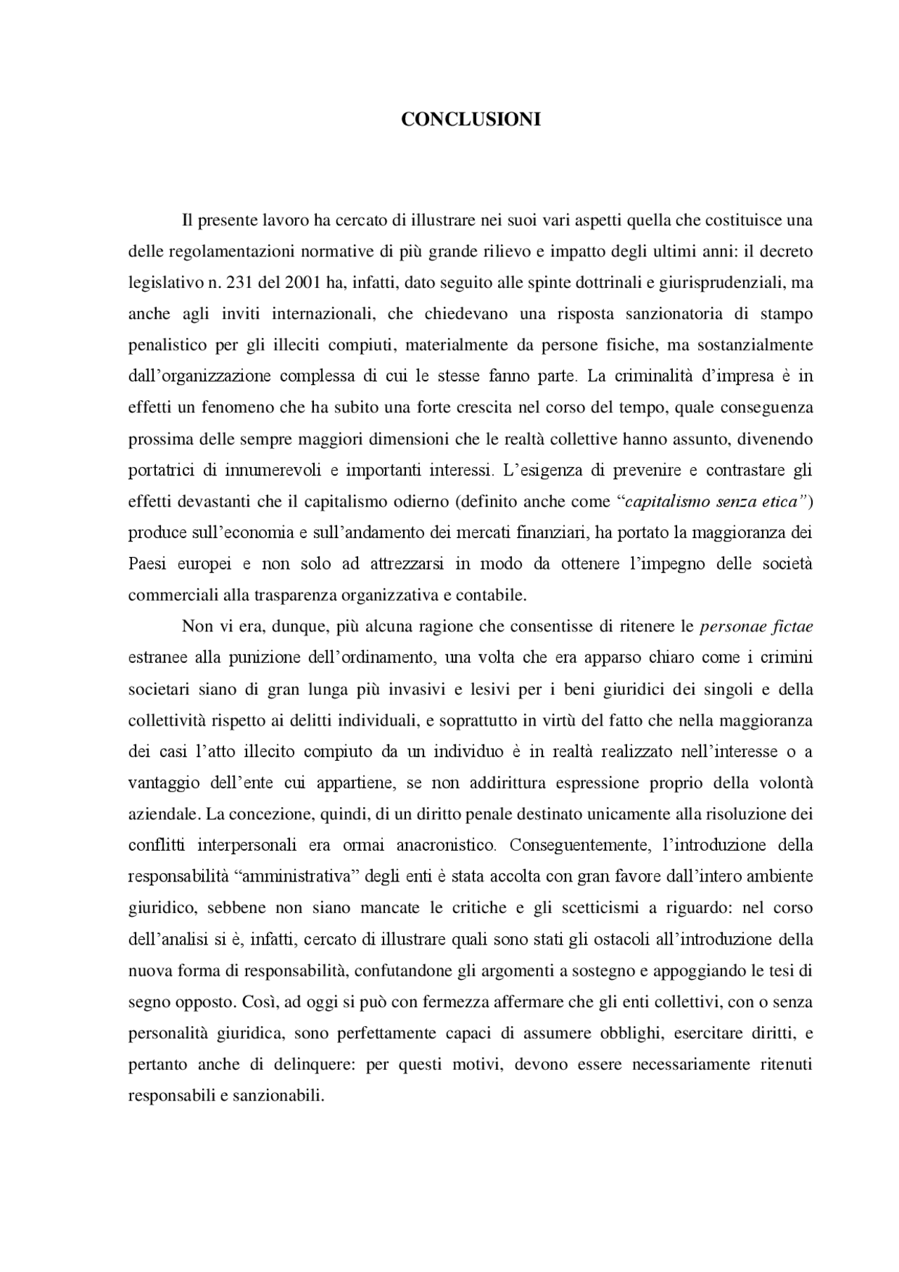 Conclusioni - Tesi Laurea Giurisprudenza | Tesi di laurea di Diritto ...