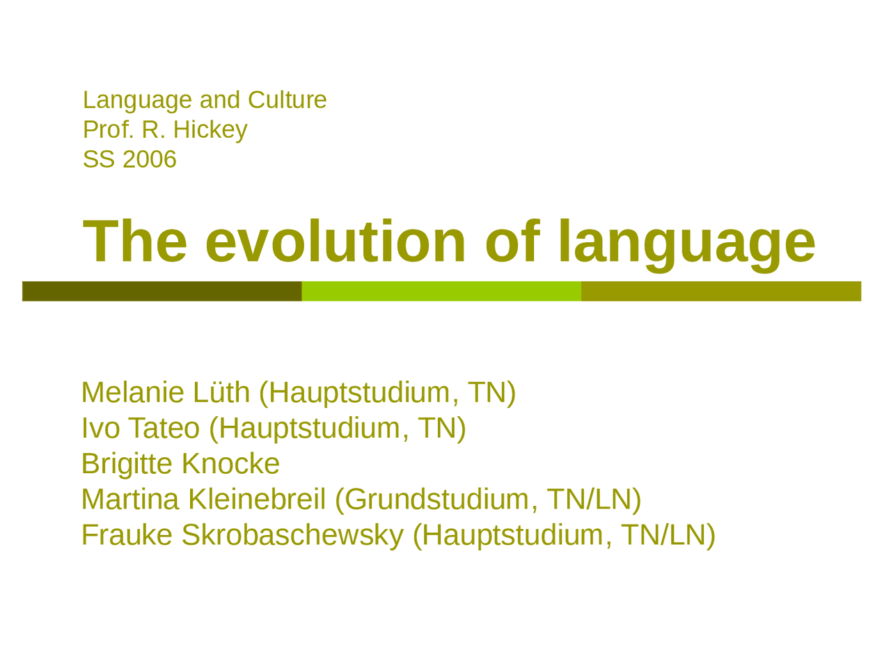 The evolution of language - Docsity