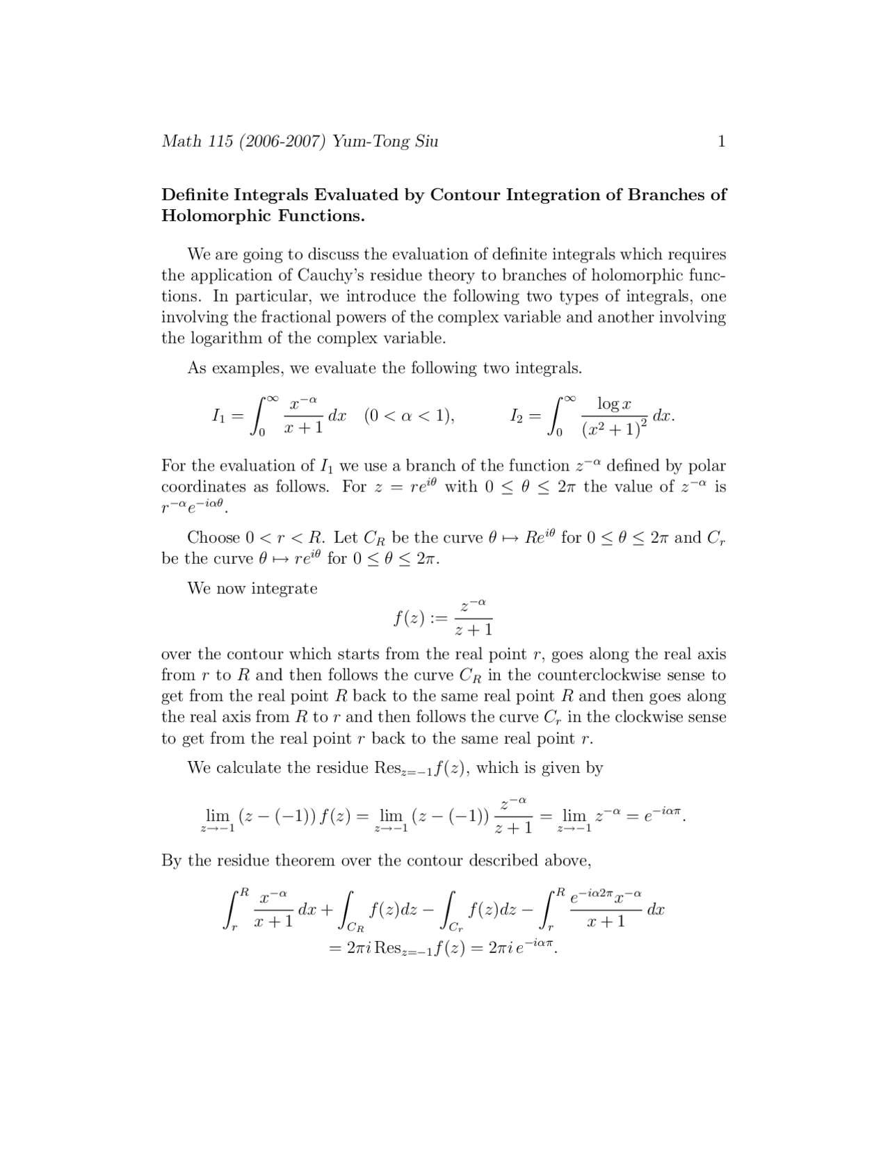 Math 115 Methods of Analysis and Applications - Docsity