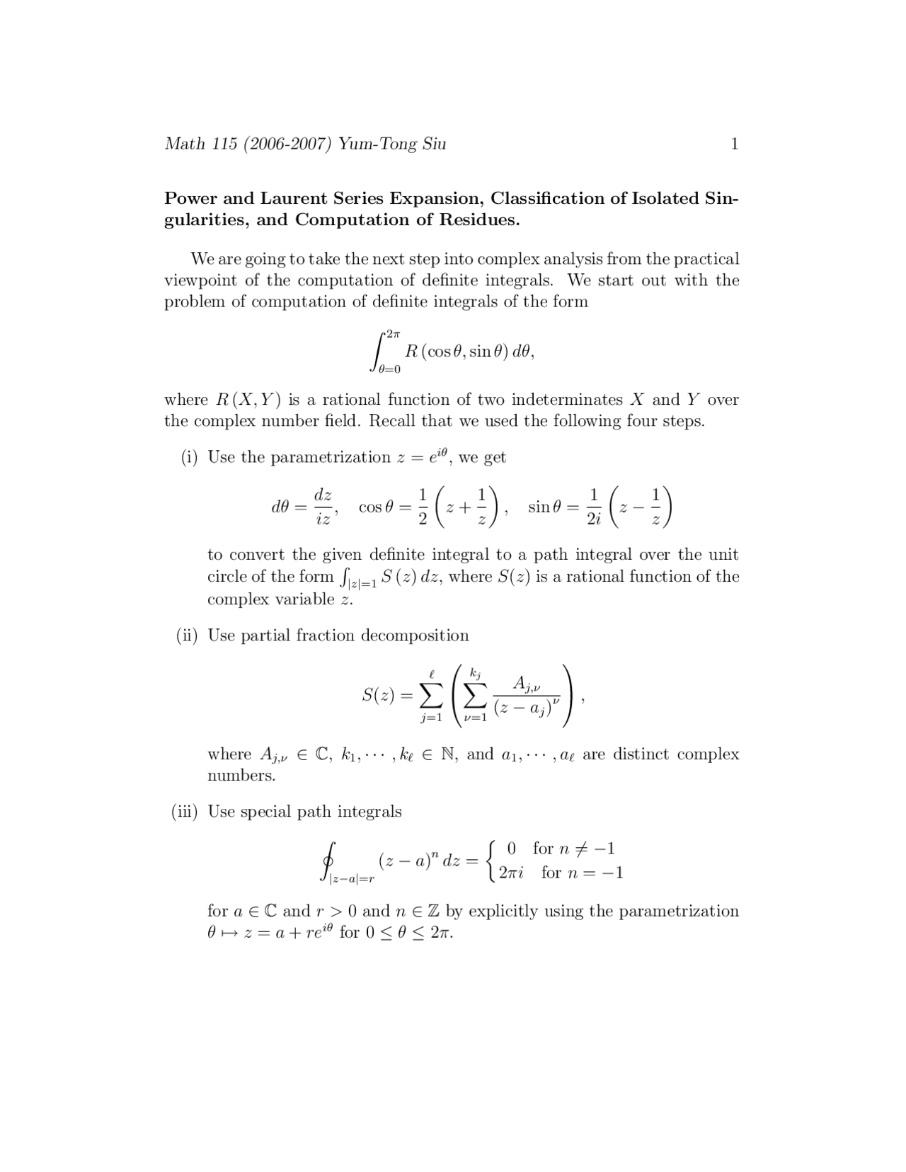 Math 115 Methods of Analysis and Applications - Docsity