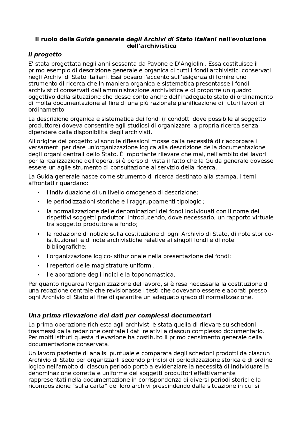 Guida generale degli Archivi di Stato Italiani Docsity