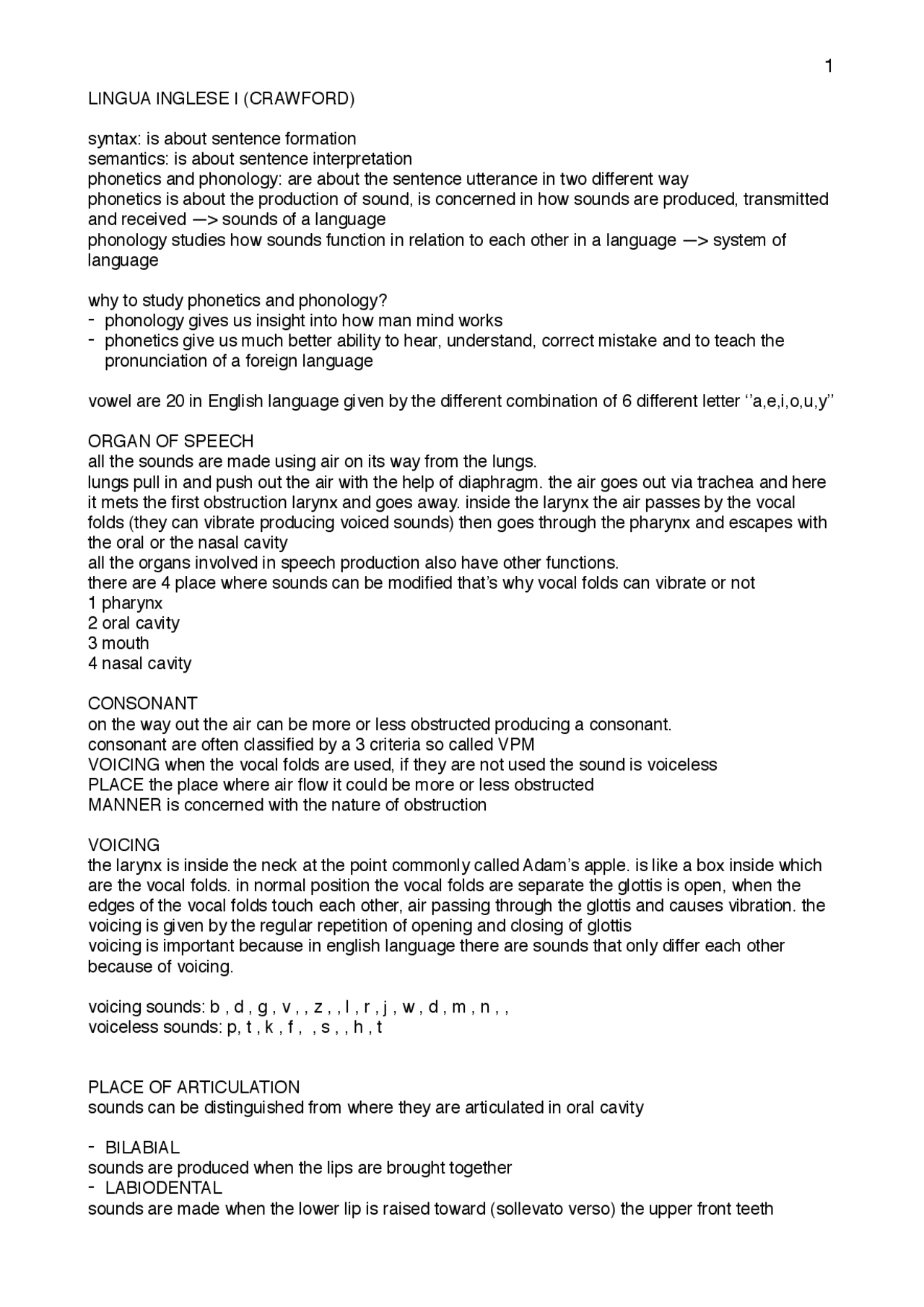 Phonetics and phonology riassunti - Docsity