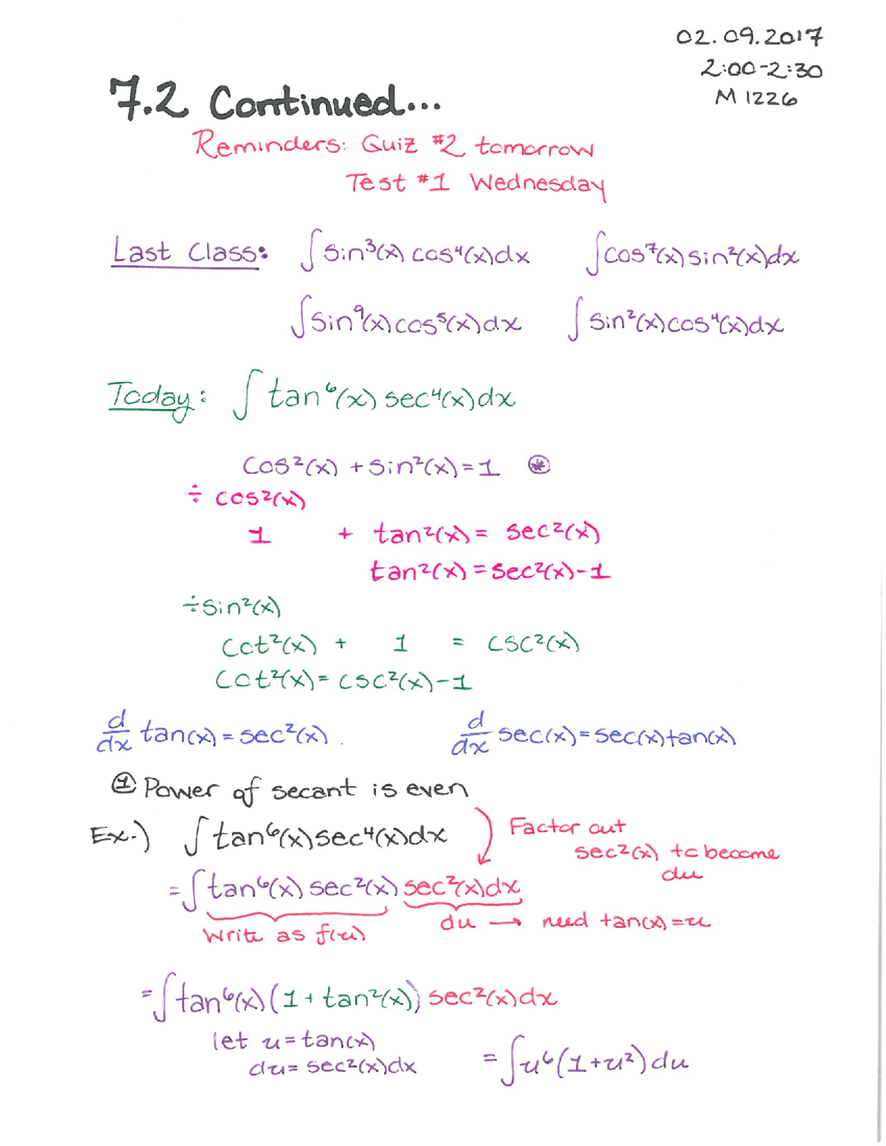 Trigonometric substitution calculus of a single variable notes