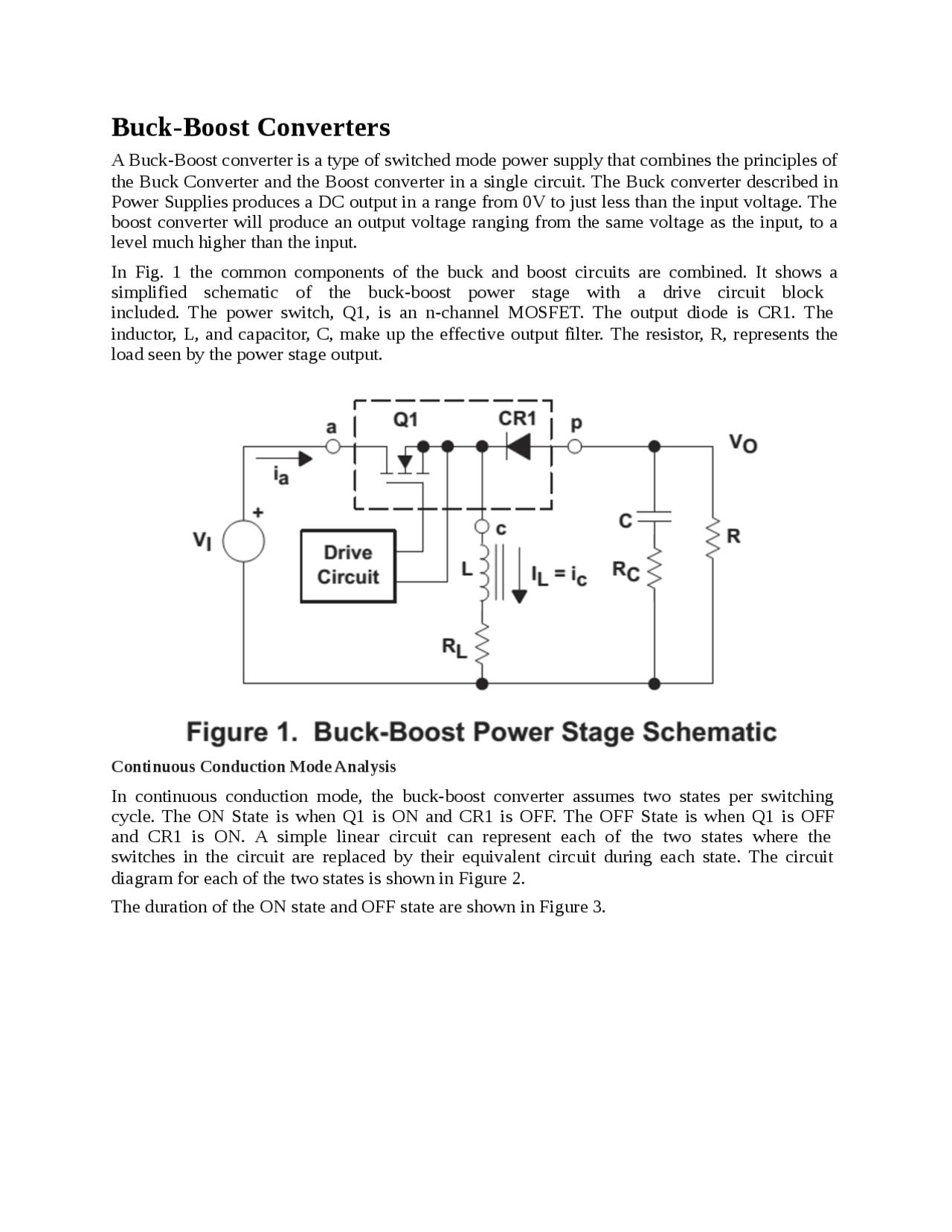 Continous Conduction Mode DC-DC Converter in continuous conduction mode - Docsity
