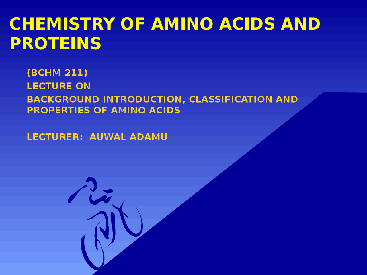 Biochemistry of amino acids and proteins Docsity