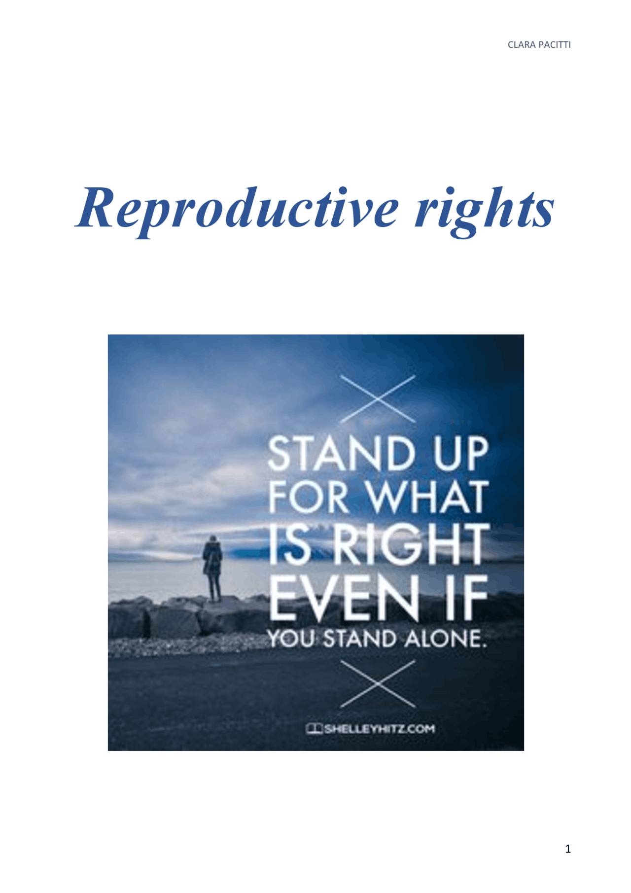 Reproductive rights: history and development - Docsity