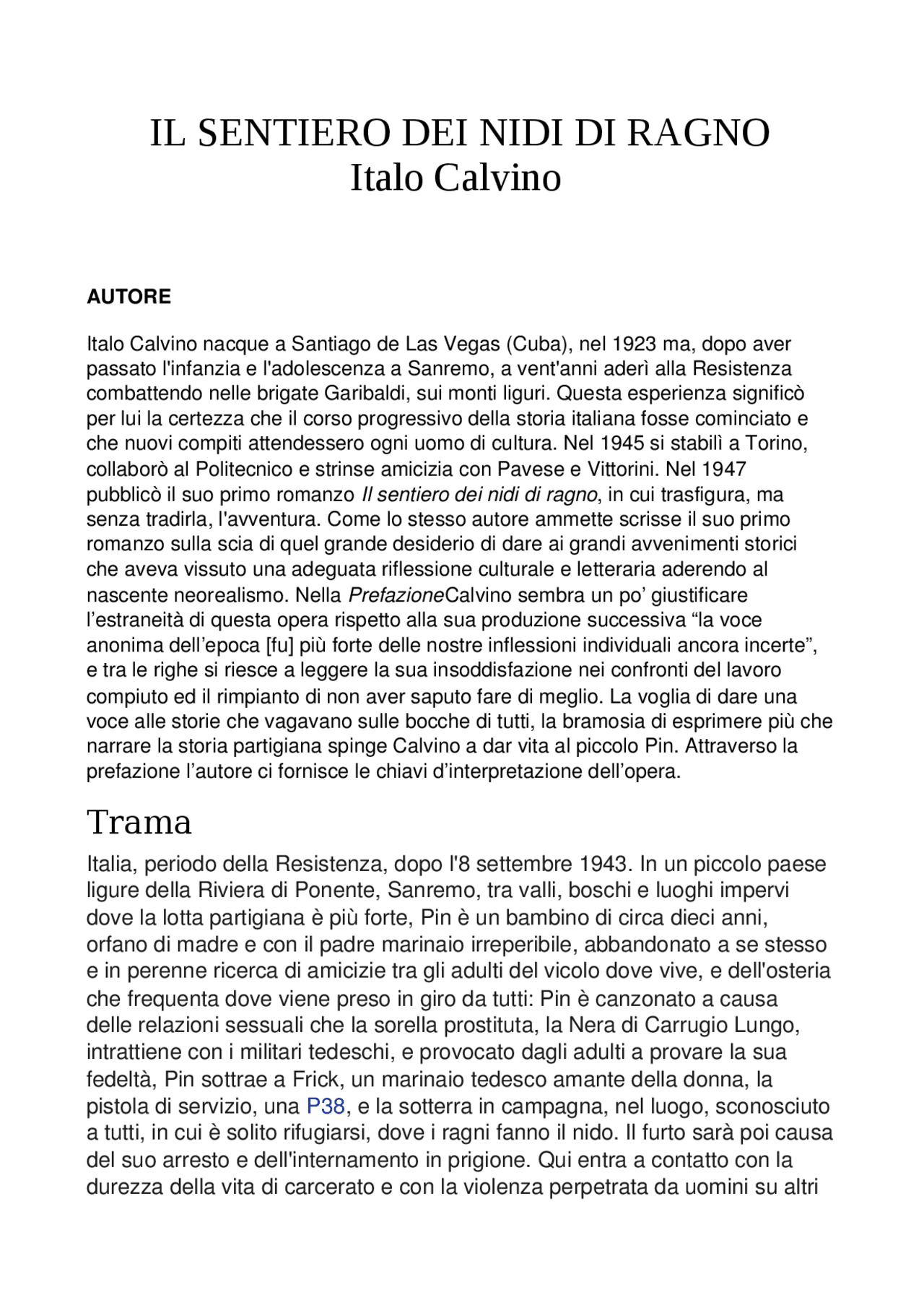 IL SENTIERO DEI NIDI DI RAGNO Docsity IL SENTIERO DEI NIDI DI RAGNO Docsity