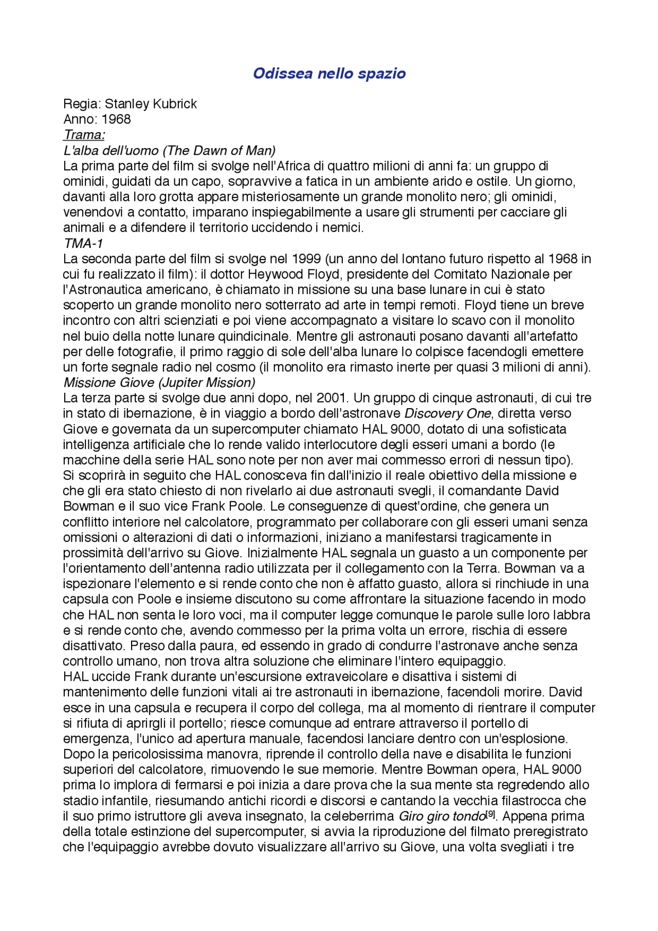 2001 odissea nello spazio libro