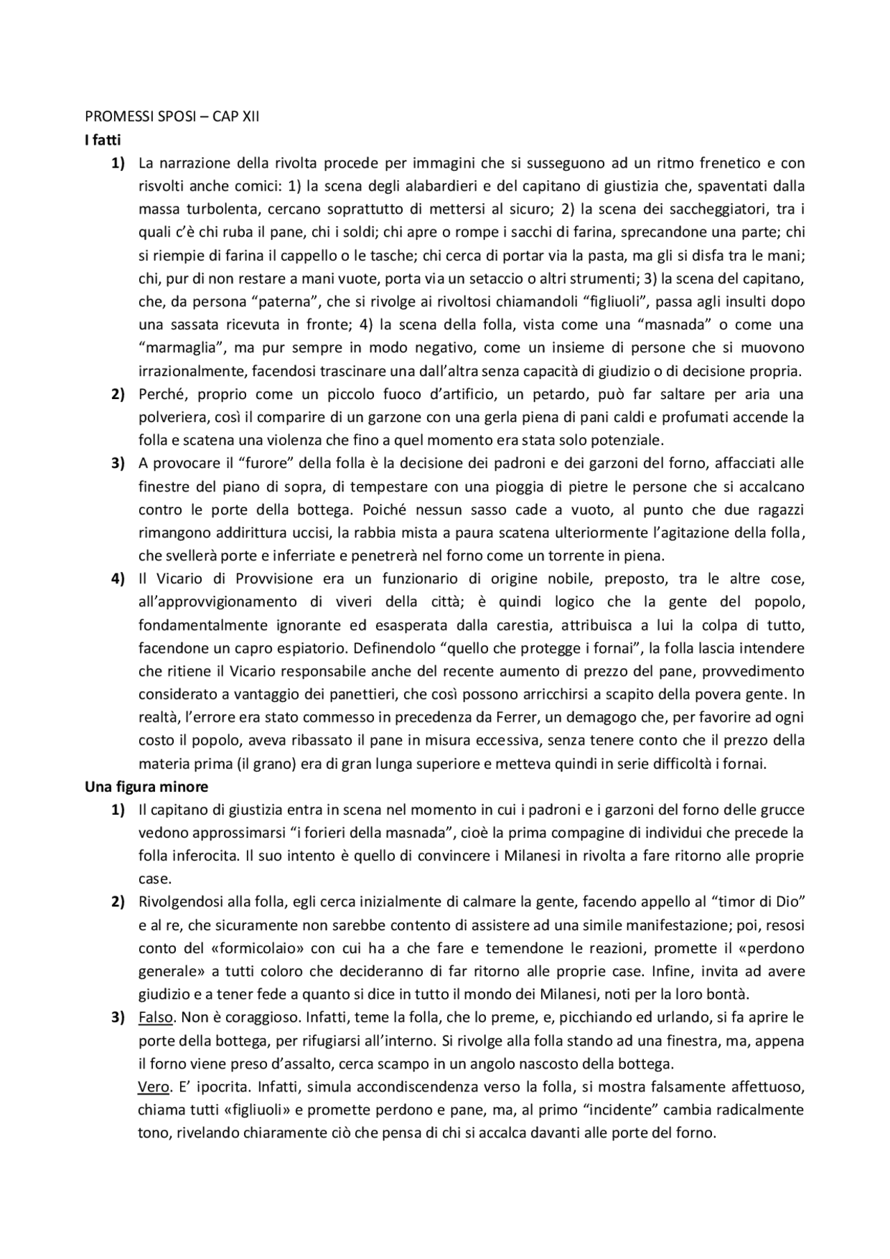 Analisi e commento del capitolo XII dei Promessi Sposi Docsity