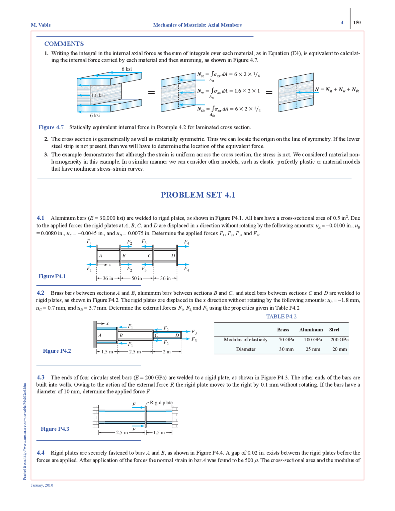 Examples About Axial Forces Docsity
