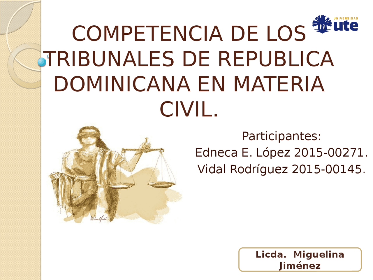 Competencia de los tribunales de la República Dominicana | Diapositivas