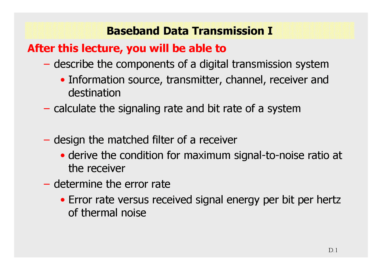 Matched filter design and explaination - Docsity
