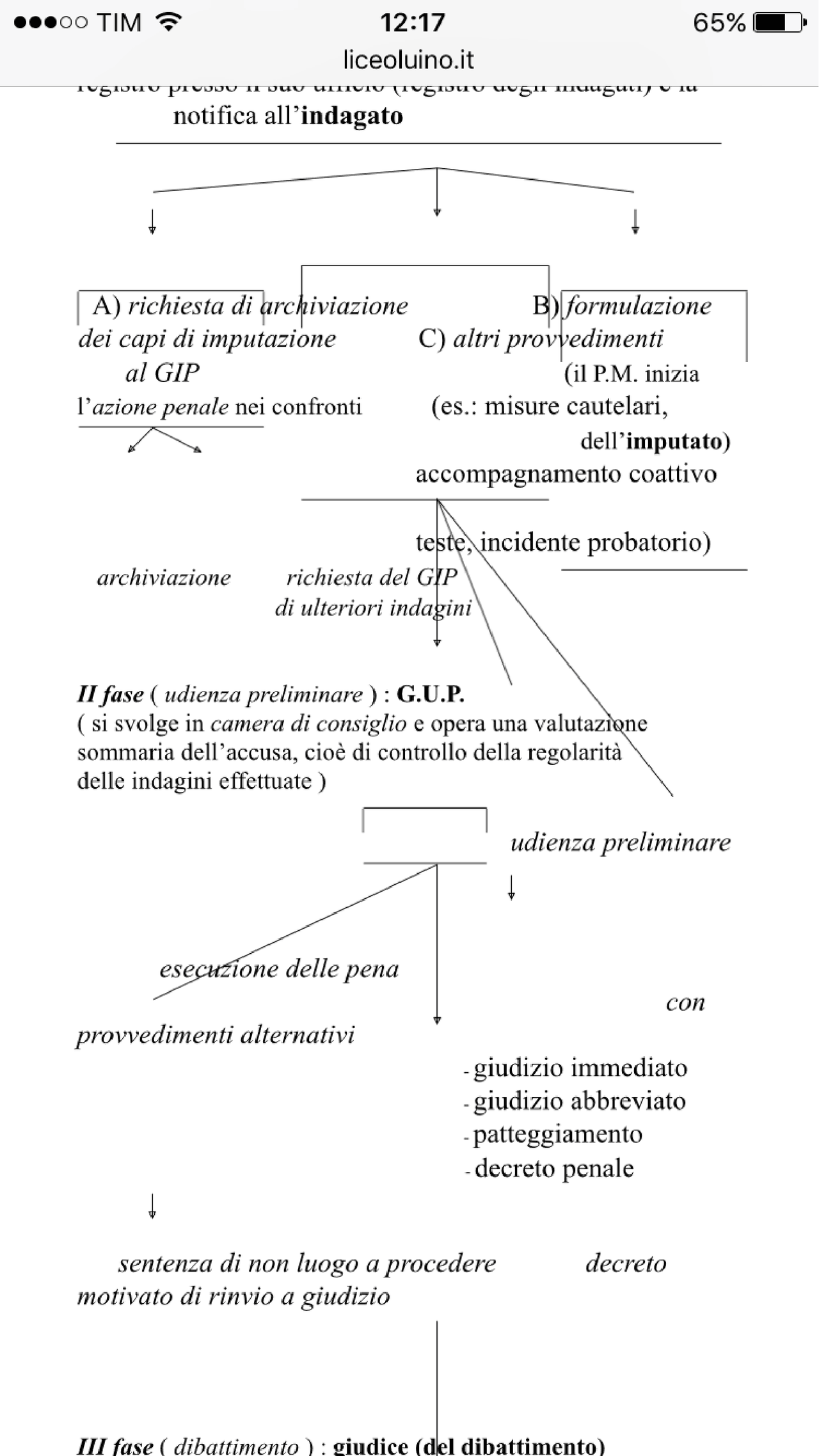 Schema del processo penale Docsity