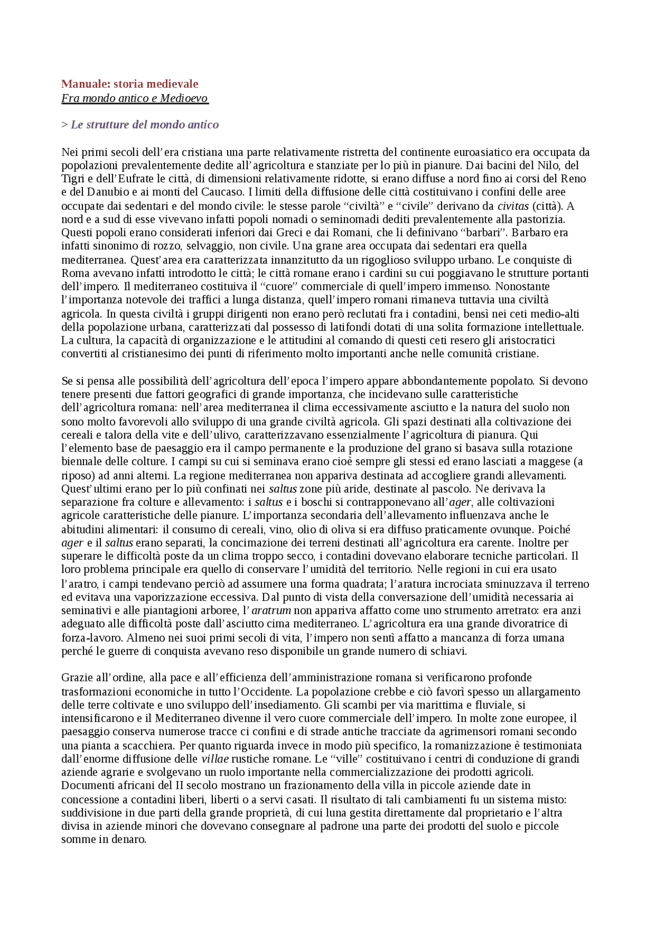 Storia medievale - Rinaldo Comba - Docsity