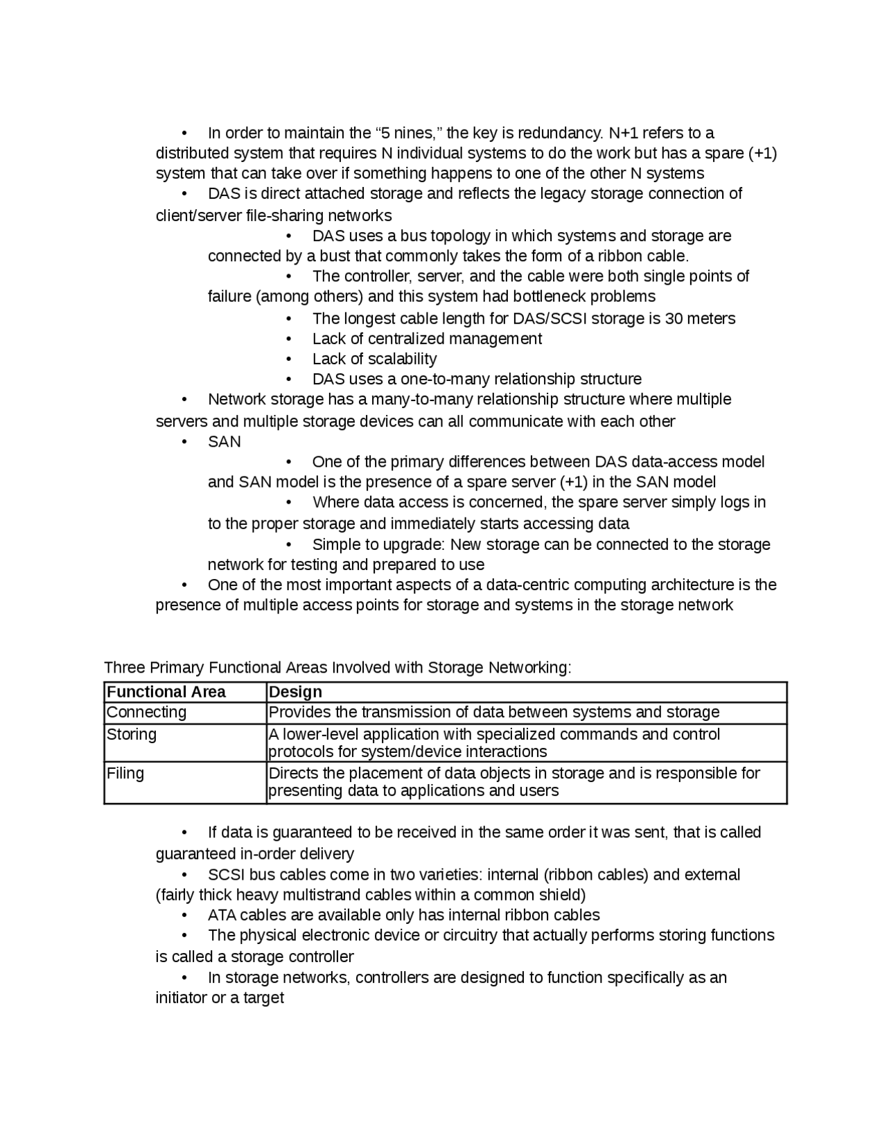 Storage Design for CCDA Exam - Docsity