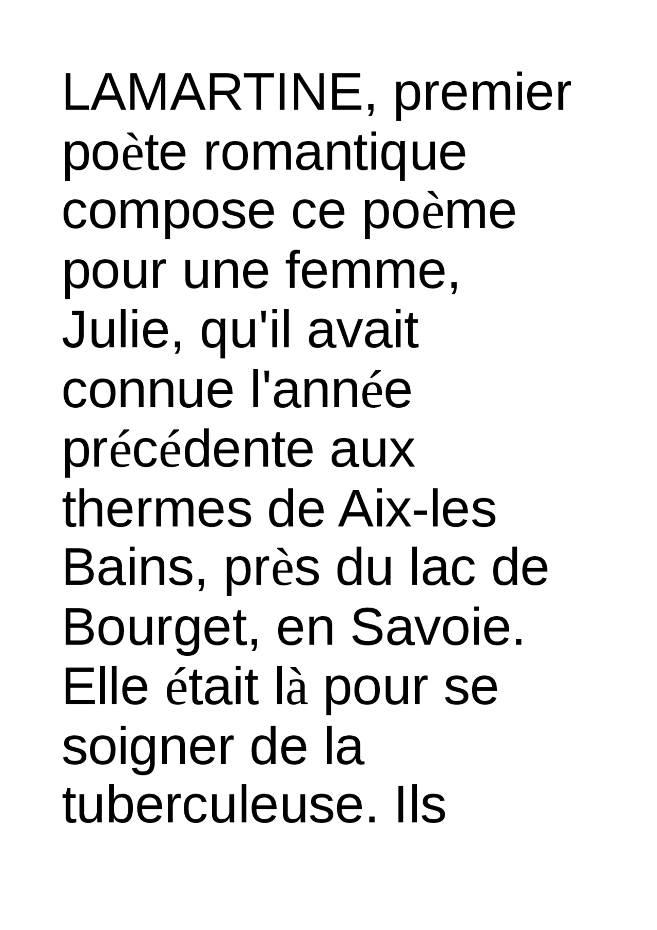 Analisi Le lac (Lamartine) in lingua francese Dispense di Lingue e