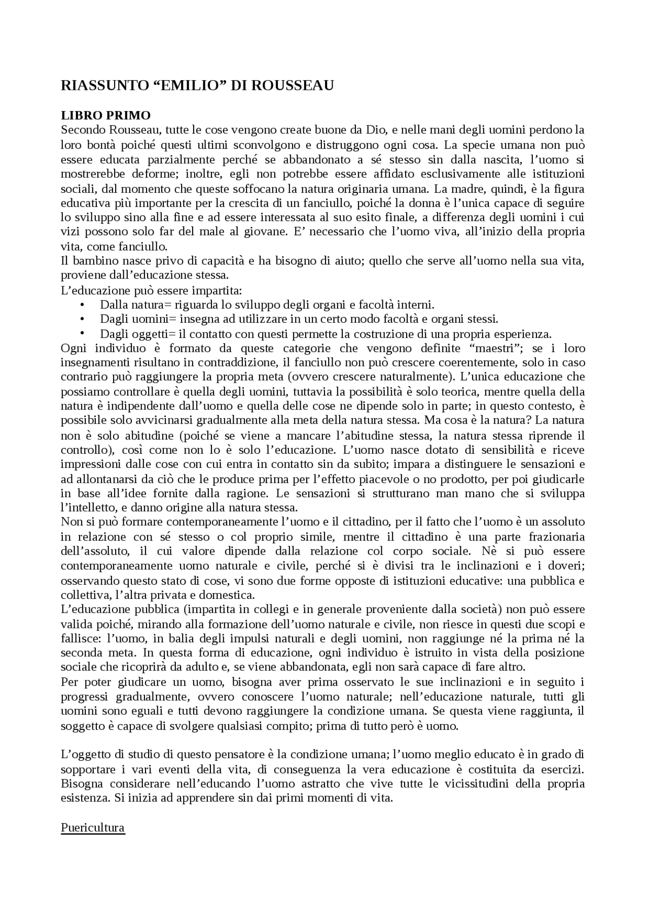 Emilio Di Jean Jacques Rousseau Docsity