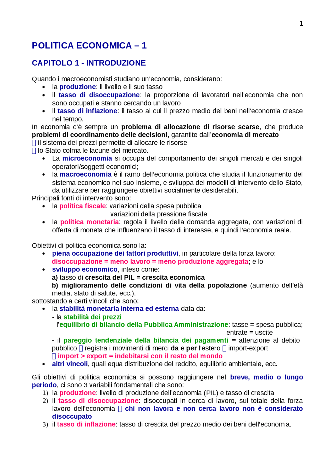 Riassunto del libro di testo "Scoprire la macroeconomia" di Blanchard