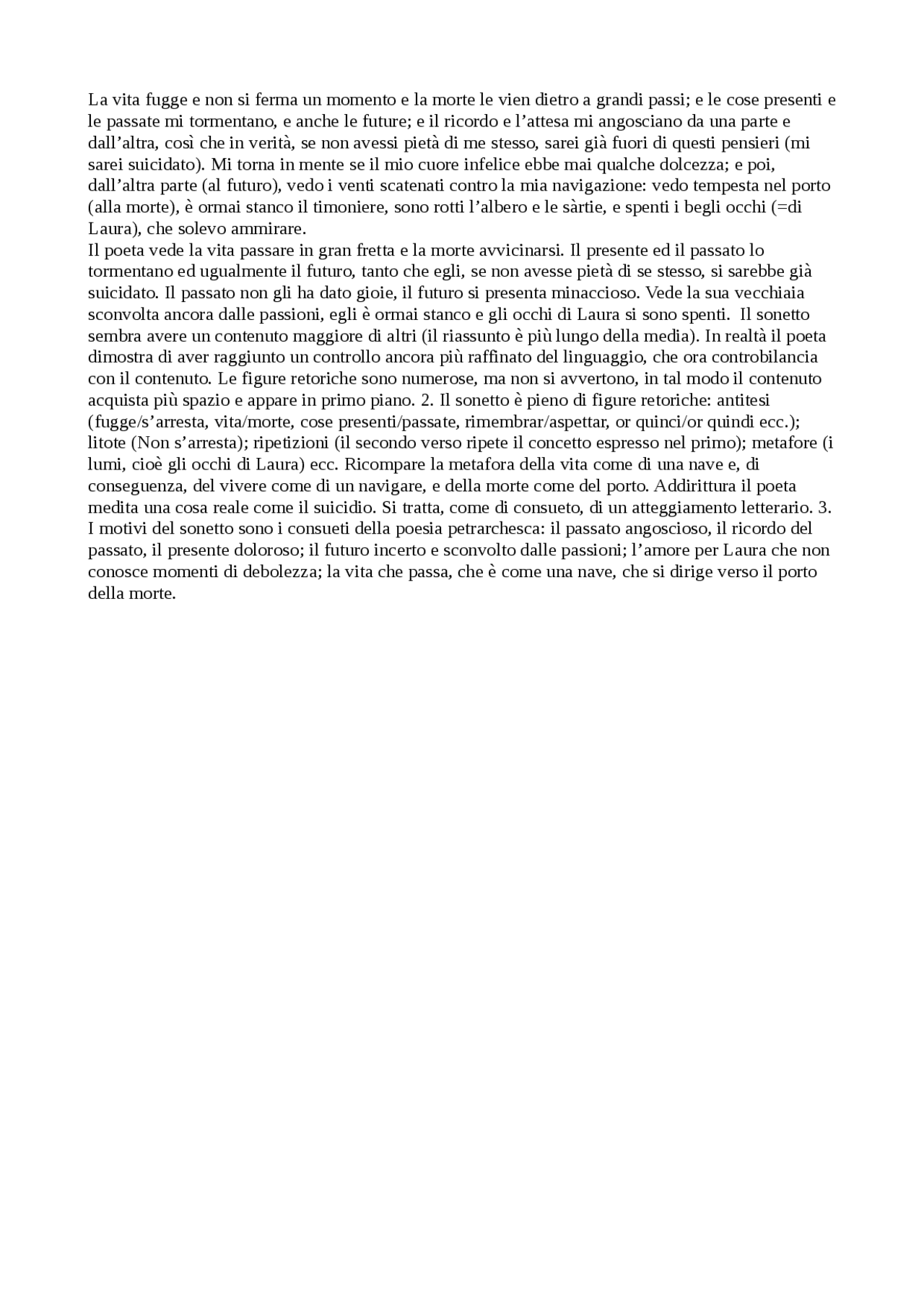 Parafrasi e commento di 