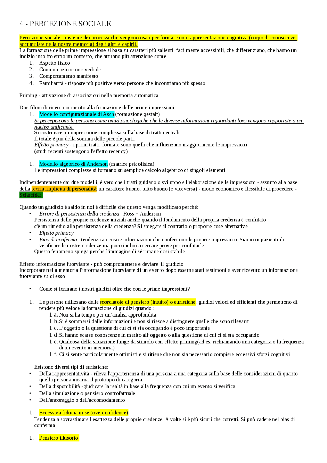 LA PERCEZIONE SOCIALE Appunti Di Psicologia Sociale Docsity LA PERCEZIONE SOCIALE Appunti Di Psicologia Sociale Docsity
