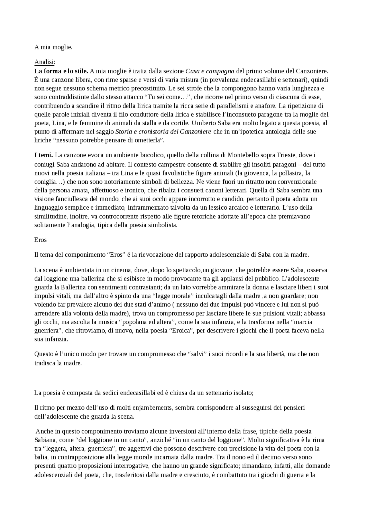 Analisi del testo di 