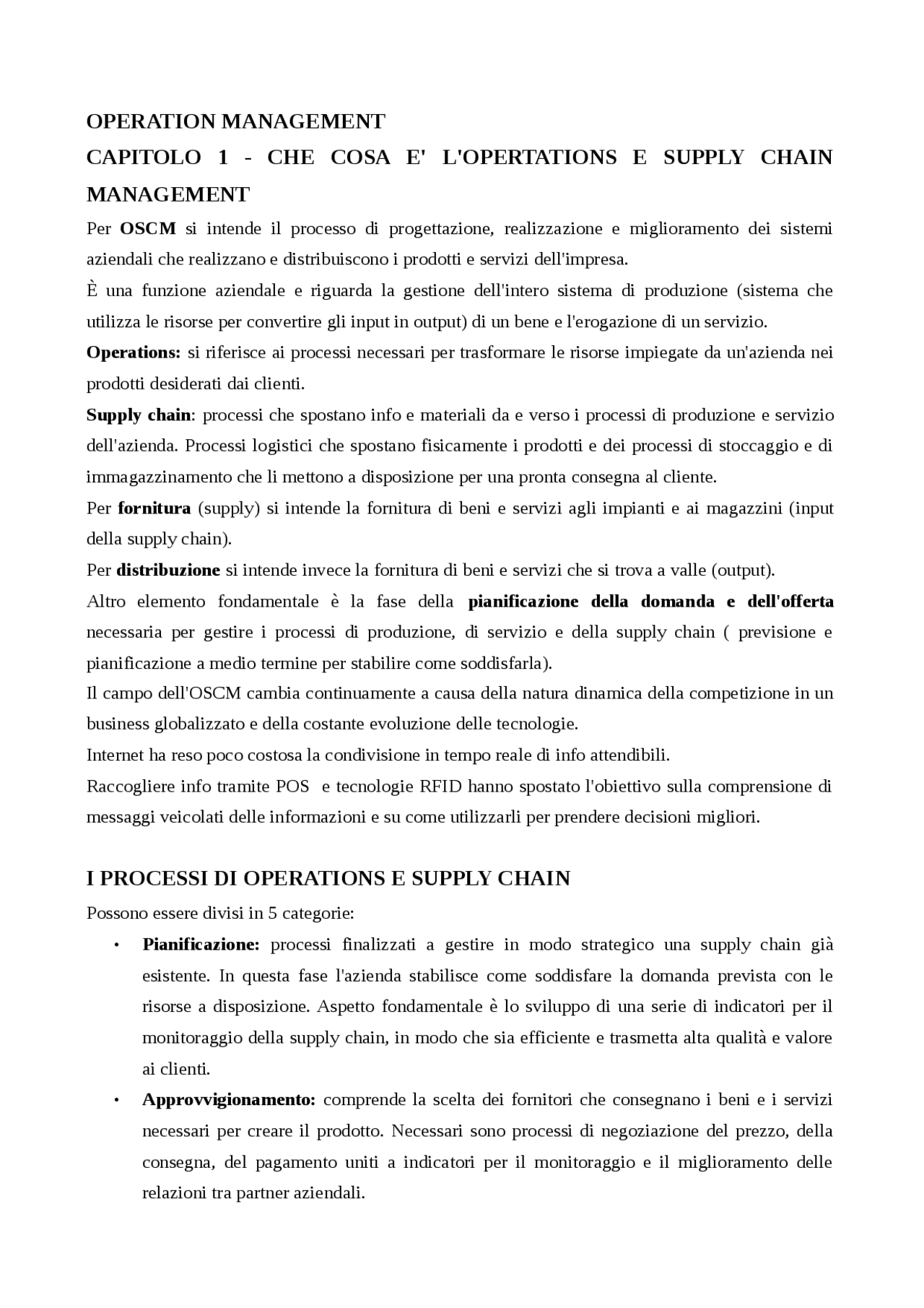 Operations management - Docsity
