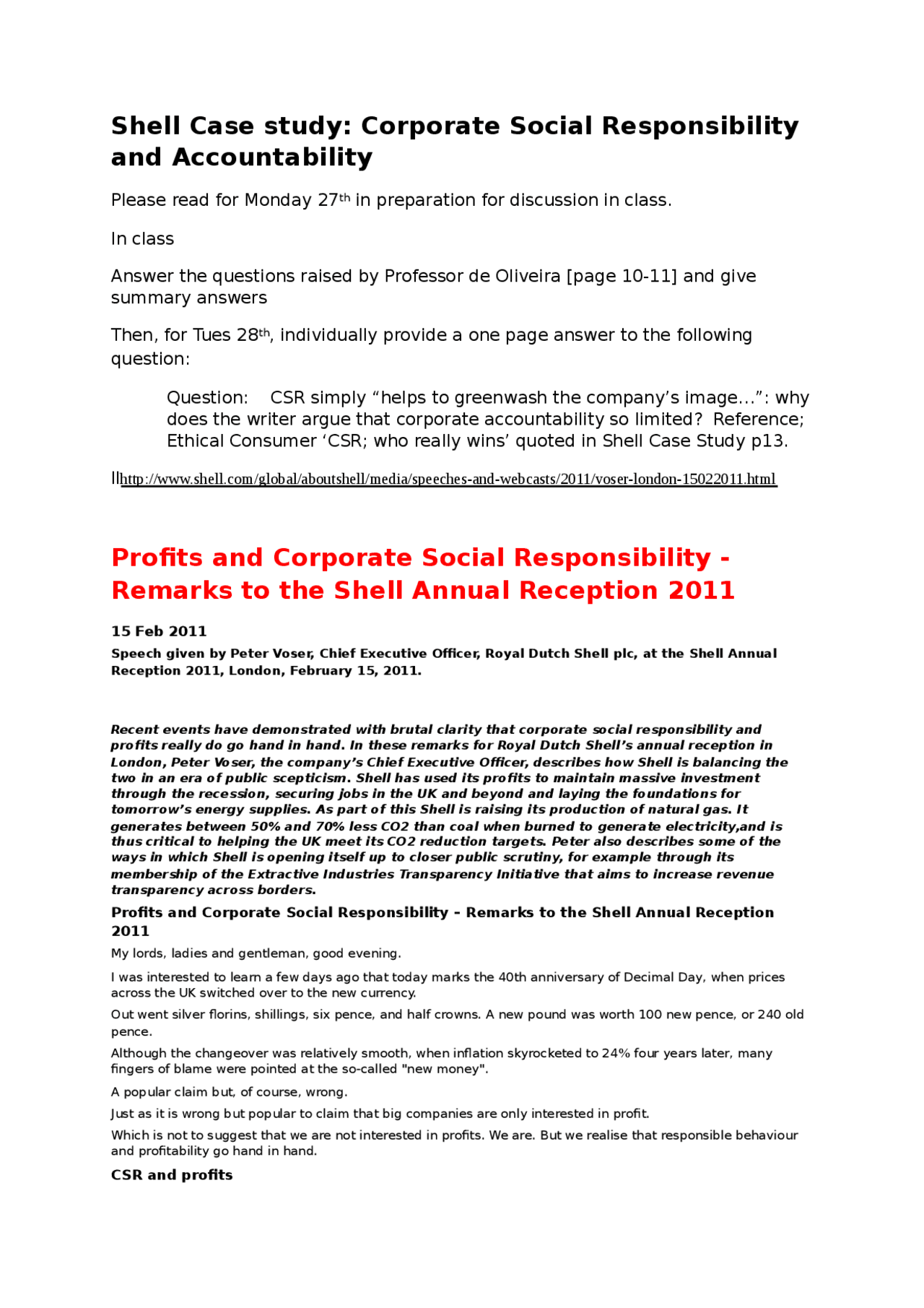 Shell Case Study - Enterprise and Society - Docsity