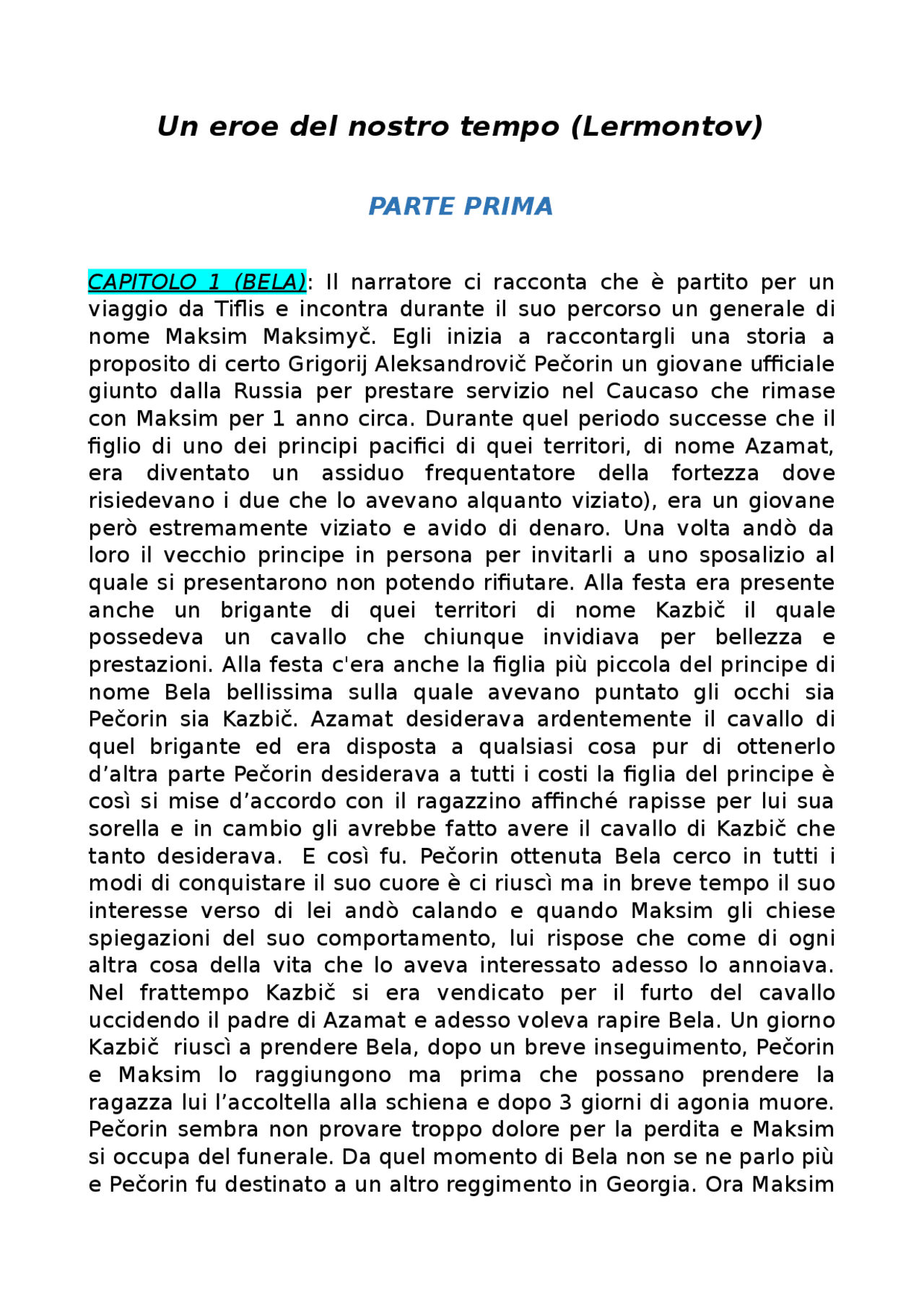 autore di un eroe del nostro tempo