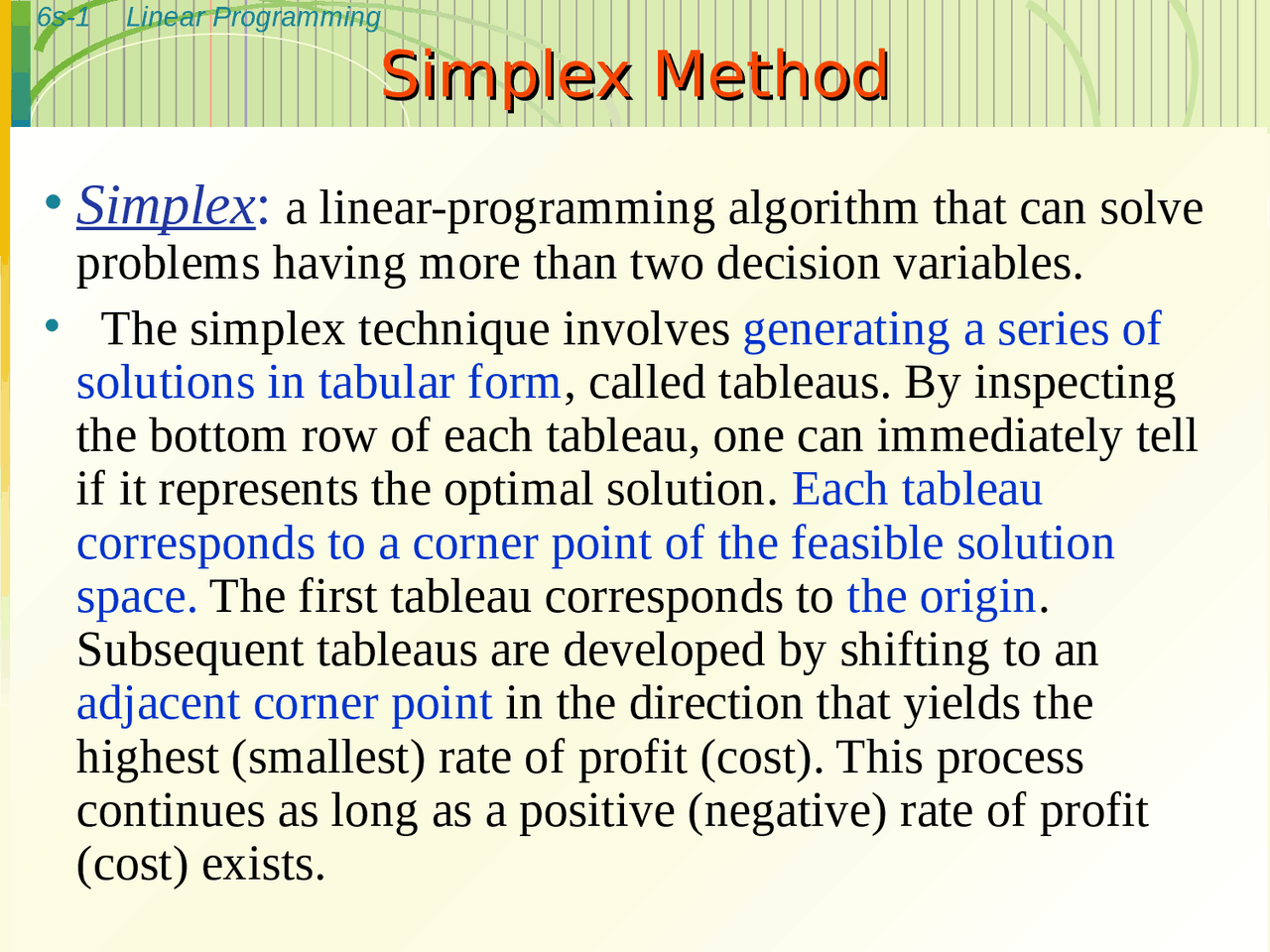 Linear programming by simplex method - Docsity