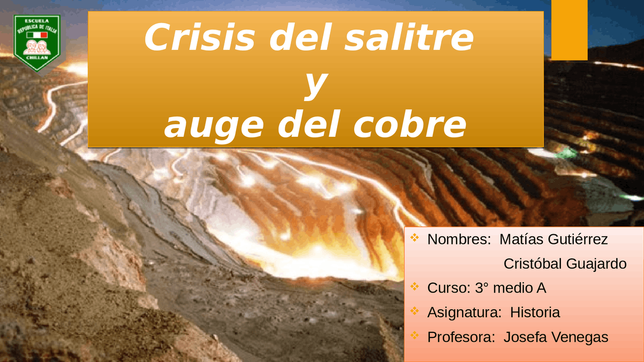 Crisis del salitre y auge del cobre en Chile - Docsity