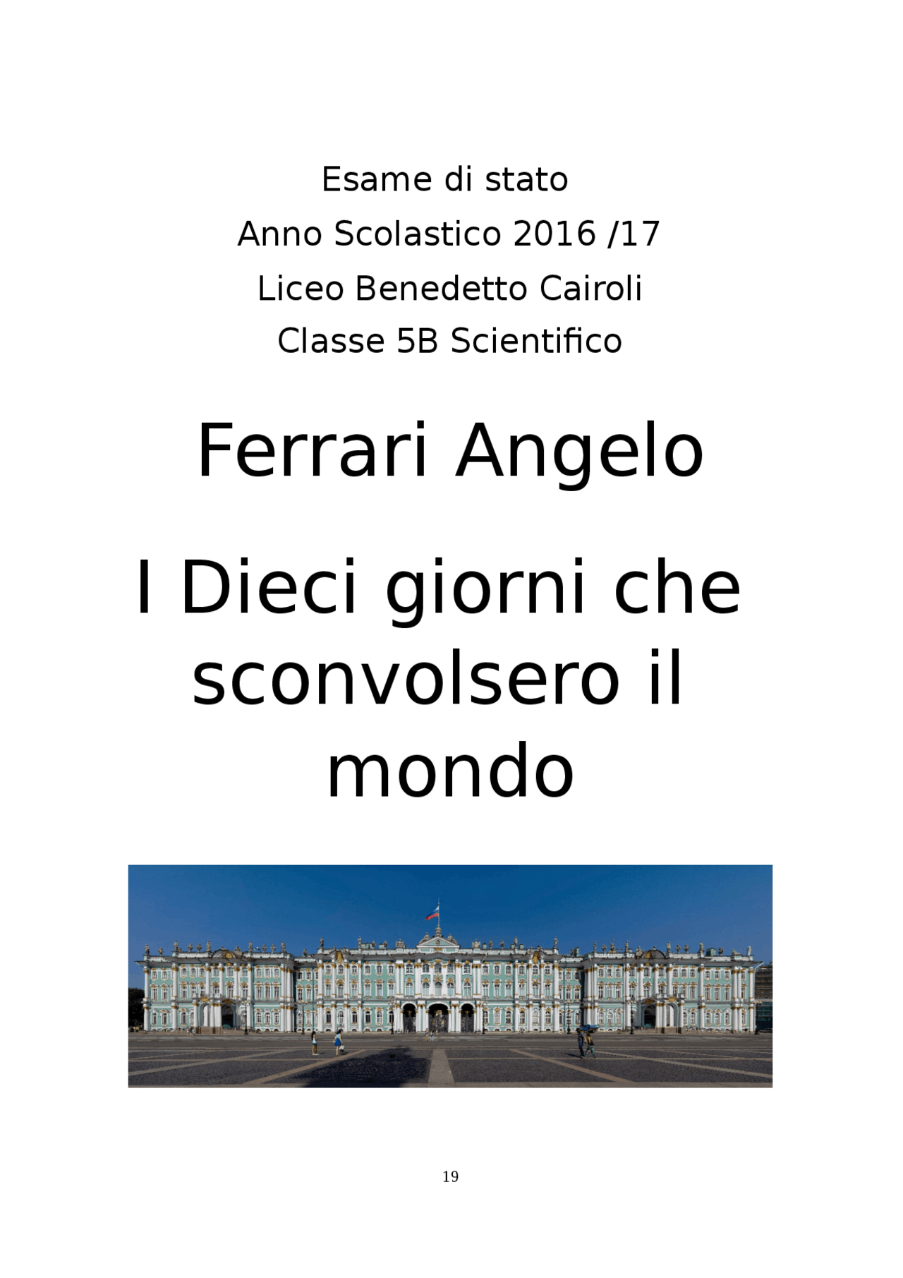 I dieci giorni che sconvolsero il mondo Docsity