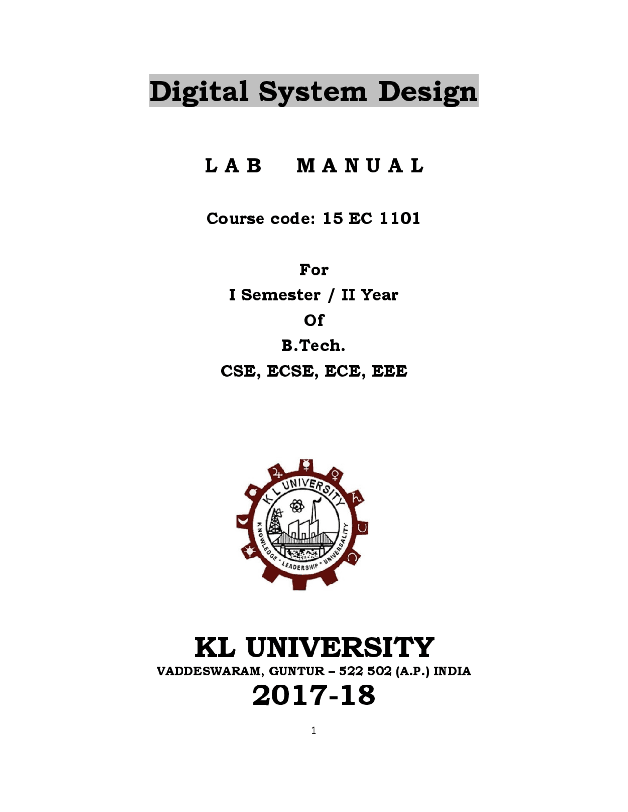 Digital System Design Practicals | Study Guides, Projects, Research ...