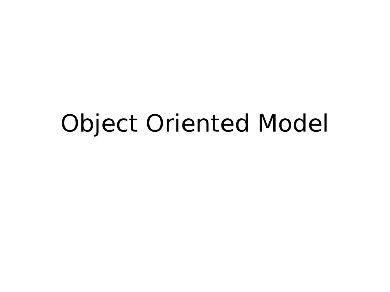 Object Oriented Model - Docsity