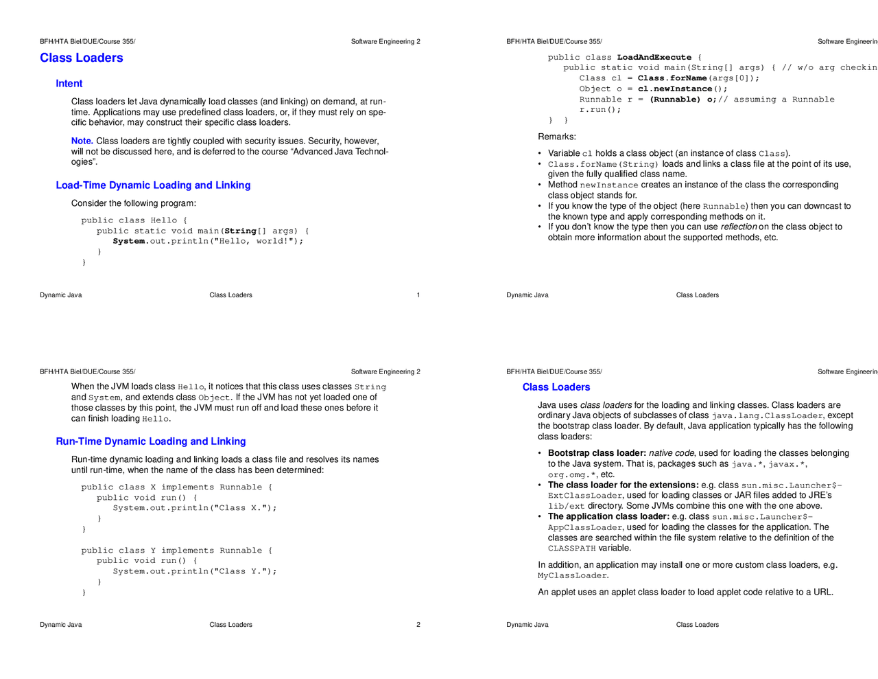 Java SE class loaders - Docsity