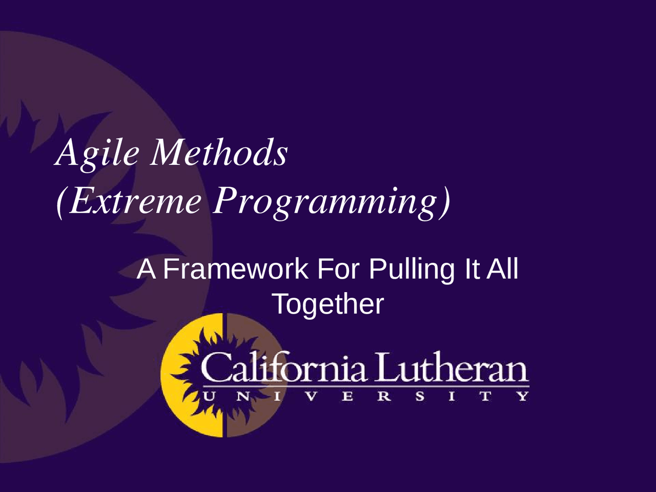 Extreme programming in agile methodology - Docsity