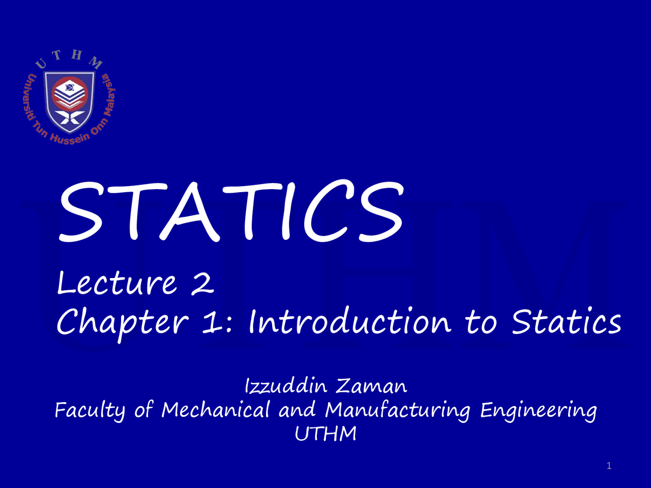 Static 1 semester 1 lecture note - Docsity