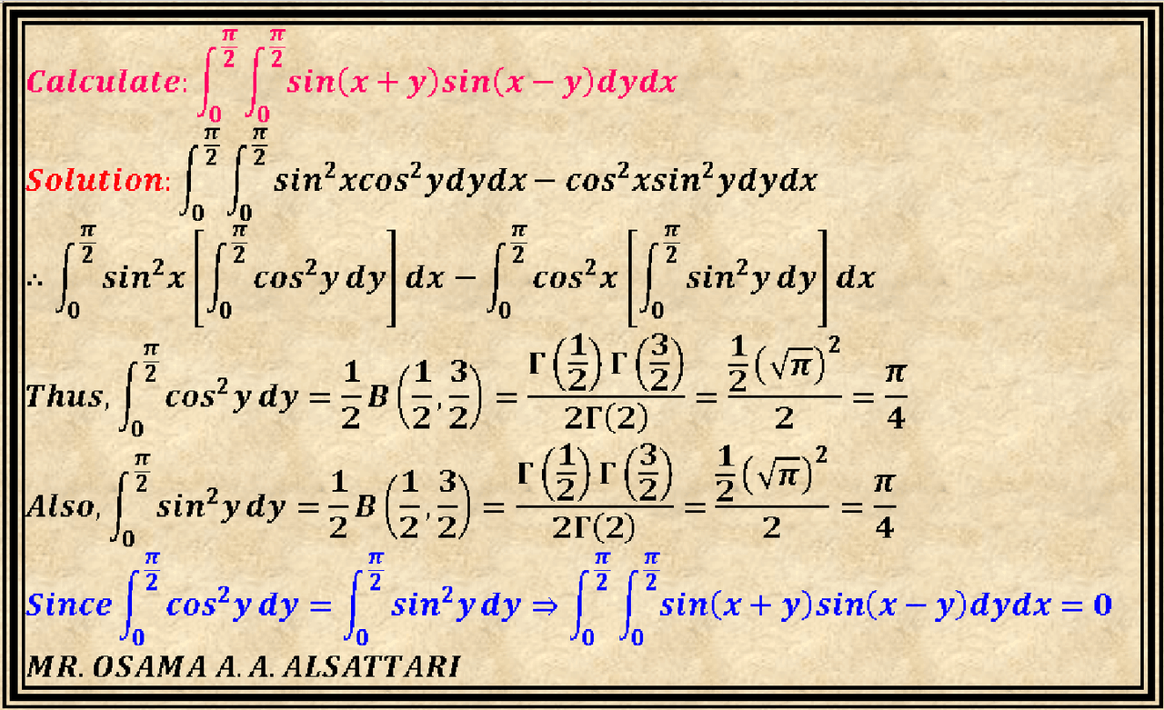 Double integration by using Gamma function - Docsity