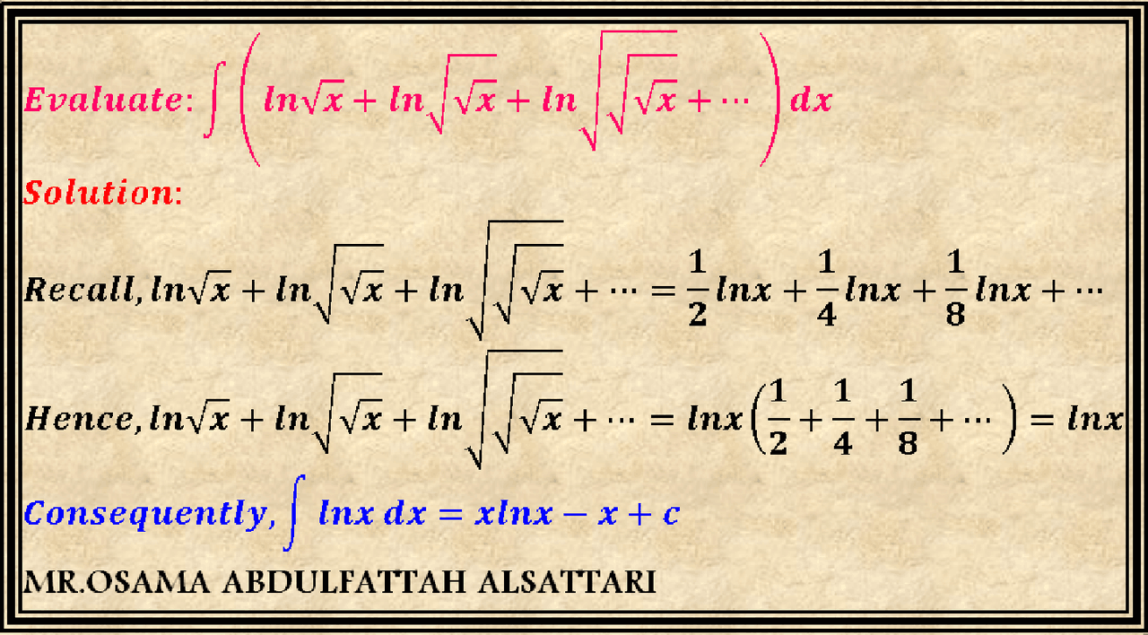 Integration of geometric series - Docsity