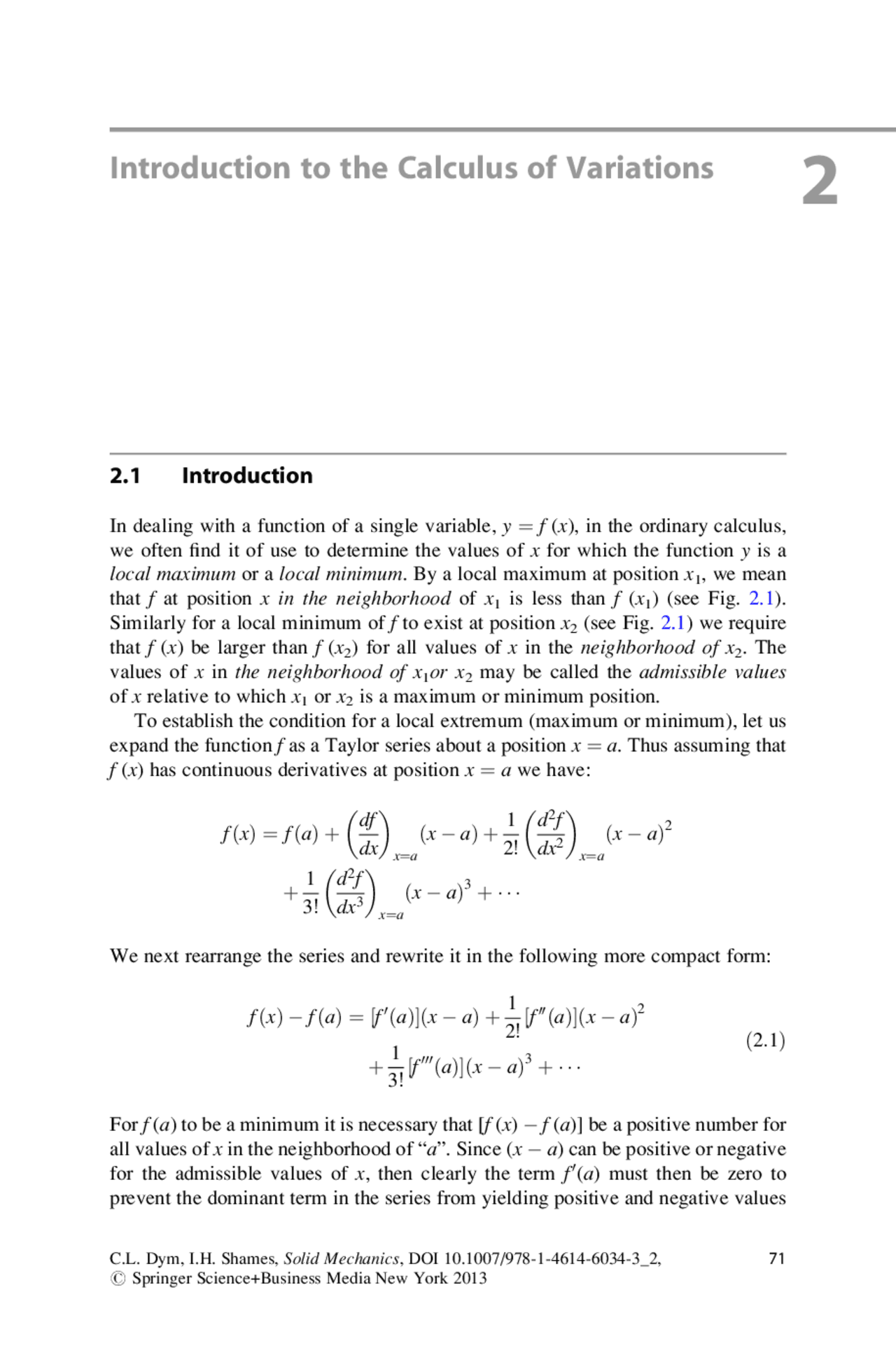 Introduction to the Calculus of Variations - Docsity