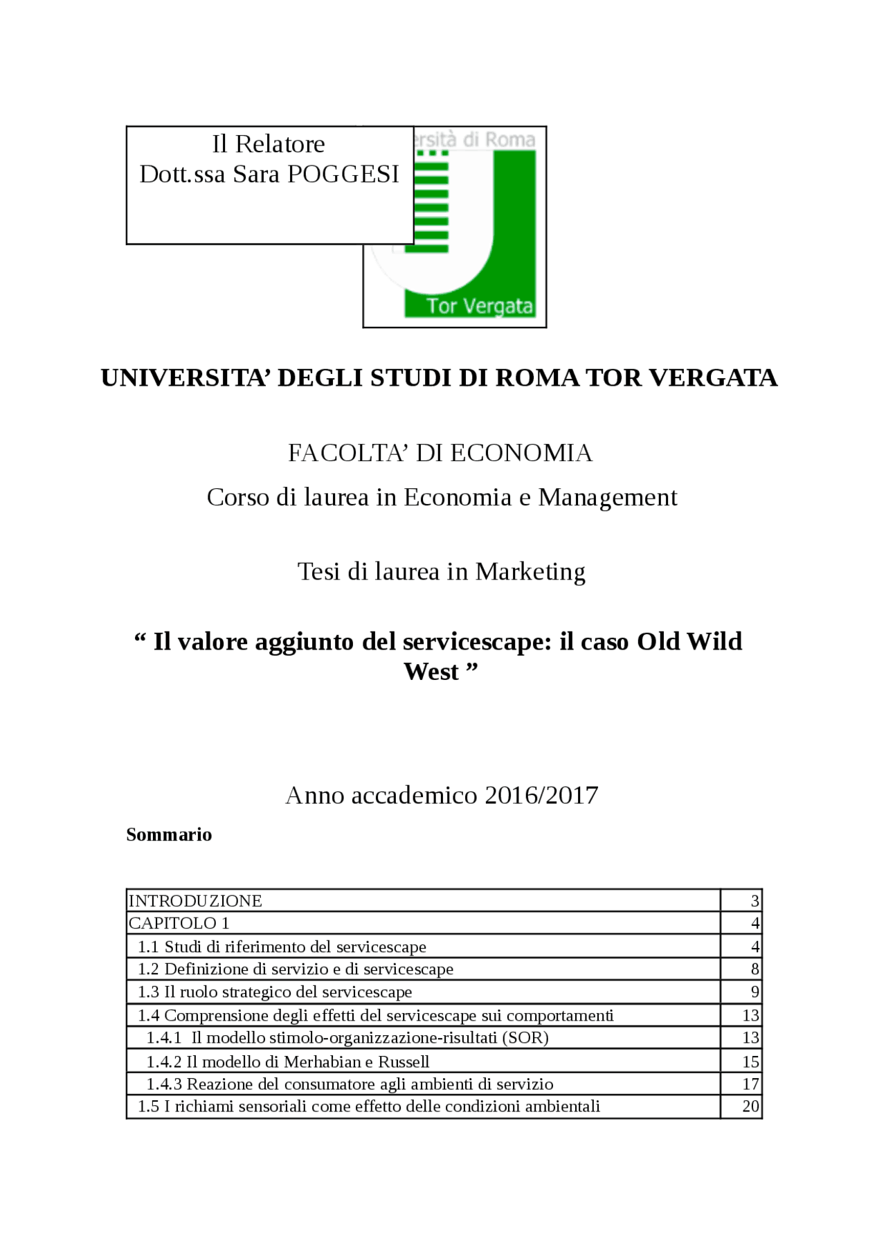 Tesi di laurea in Marketing Docsity
