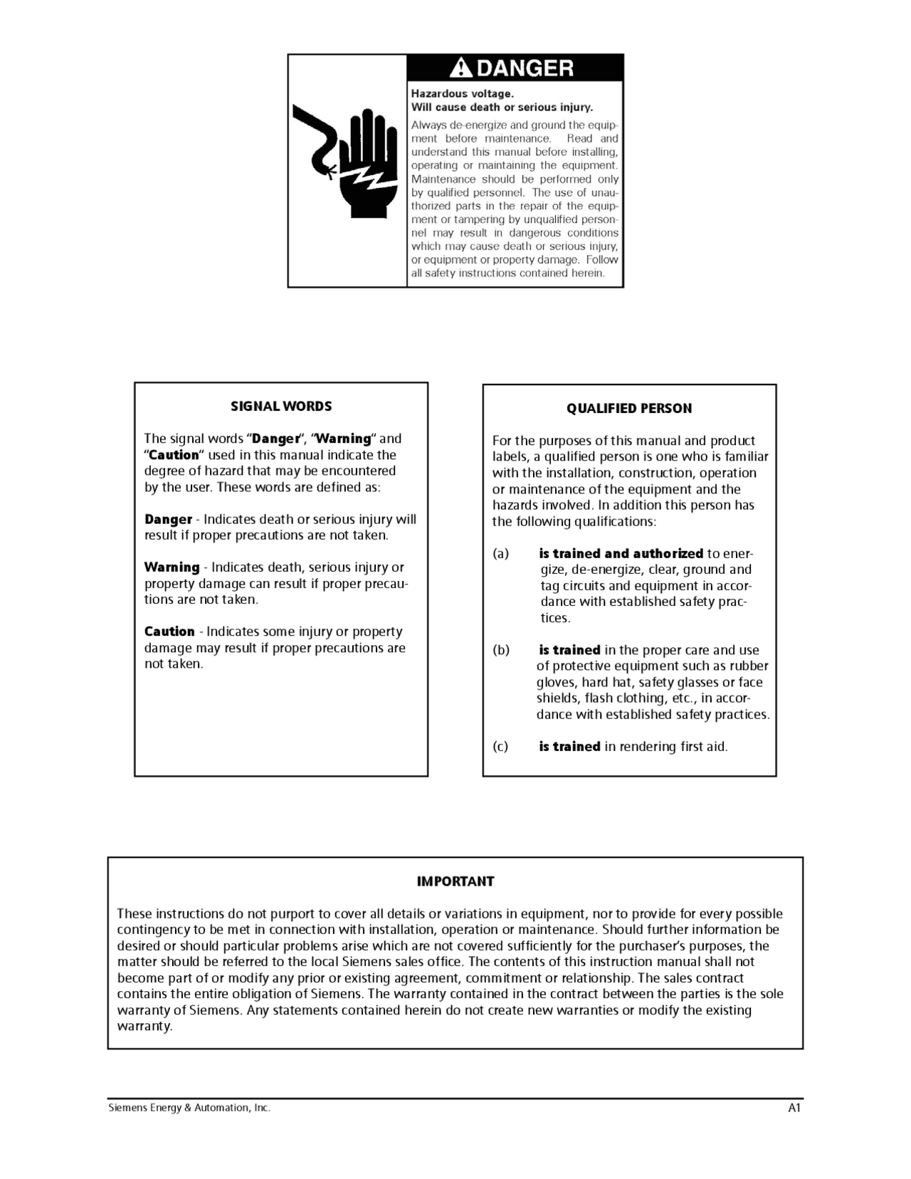 Danger, Warning and Cautions - Docsity