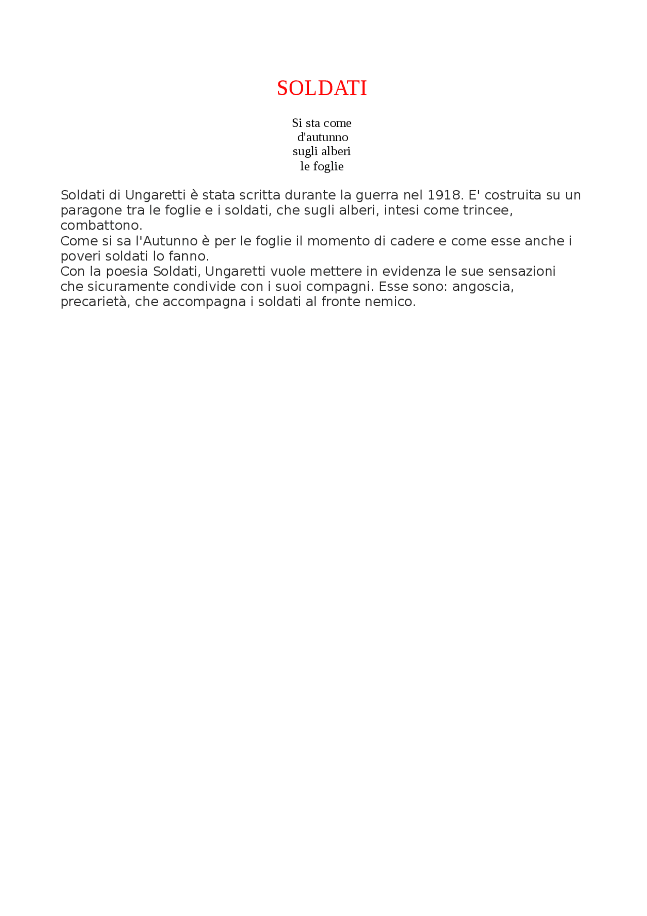 Testo Ungaretti Soldati Docsity testo-ungaretti-soldati-docsity